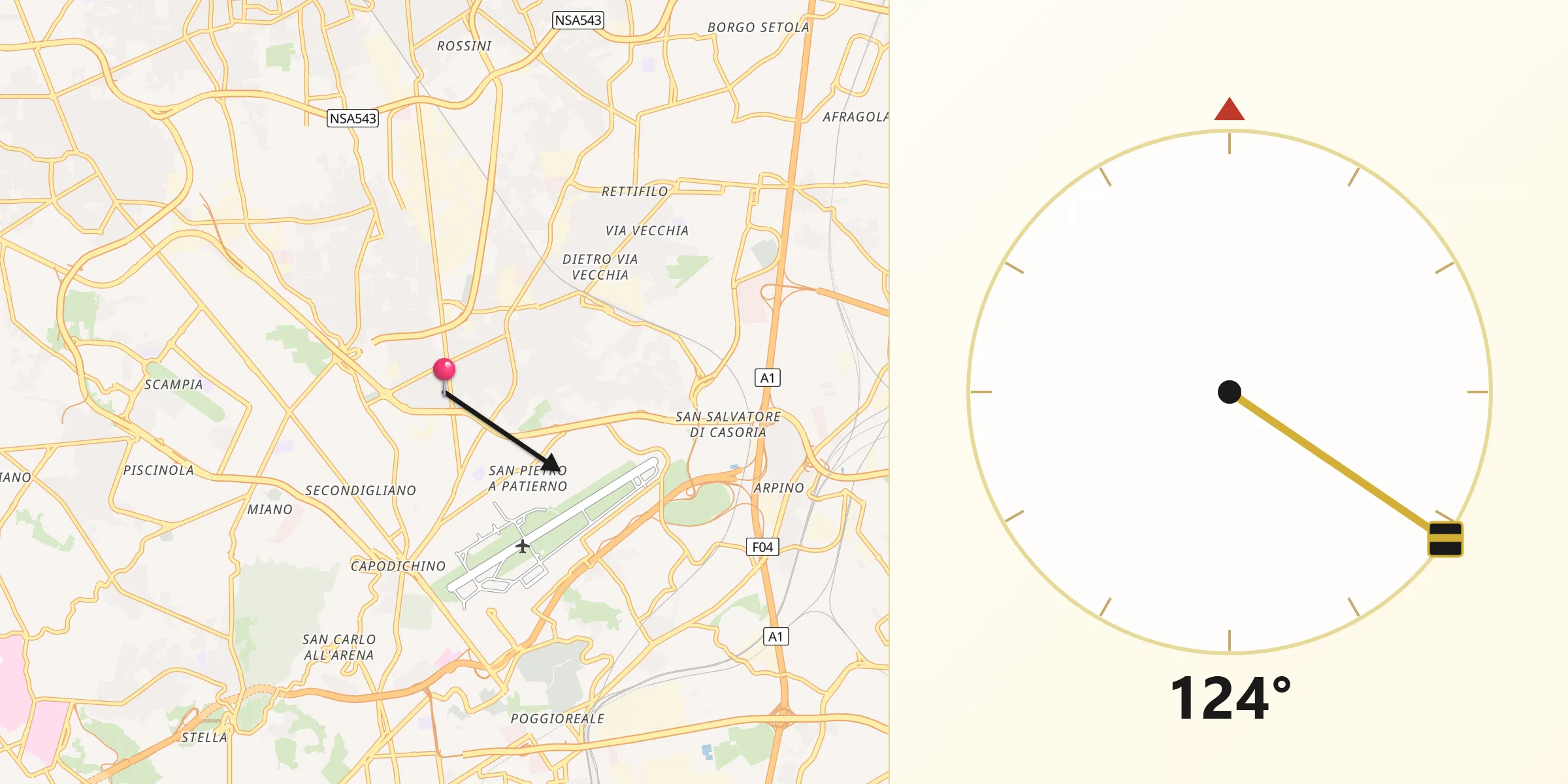 Direzione della Qibla da Casavatore