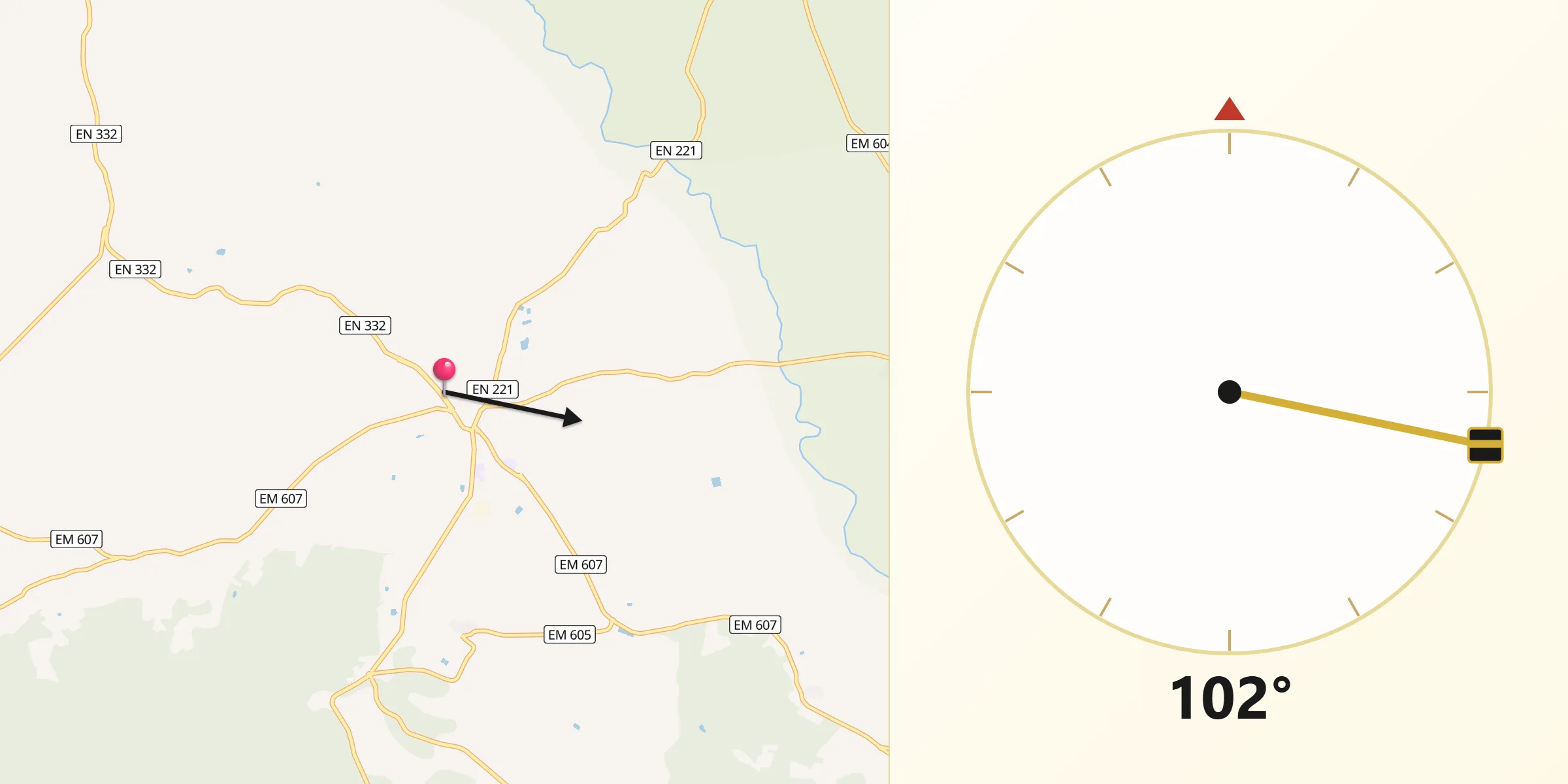 Direção da Qibla a partir de Figueira de Castelo Rodrigo