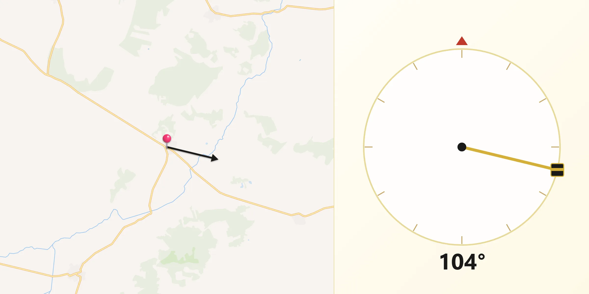 Dirección de la Qibla desde Cabizuela