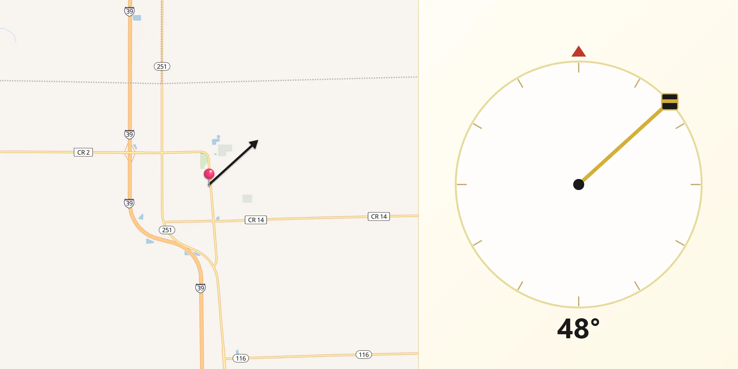 Qibla Direction from Minonk
