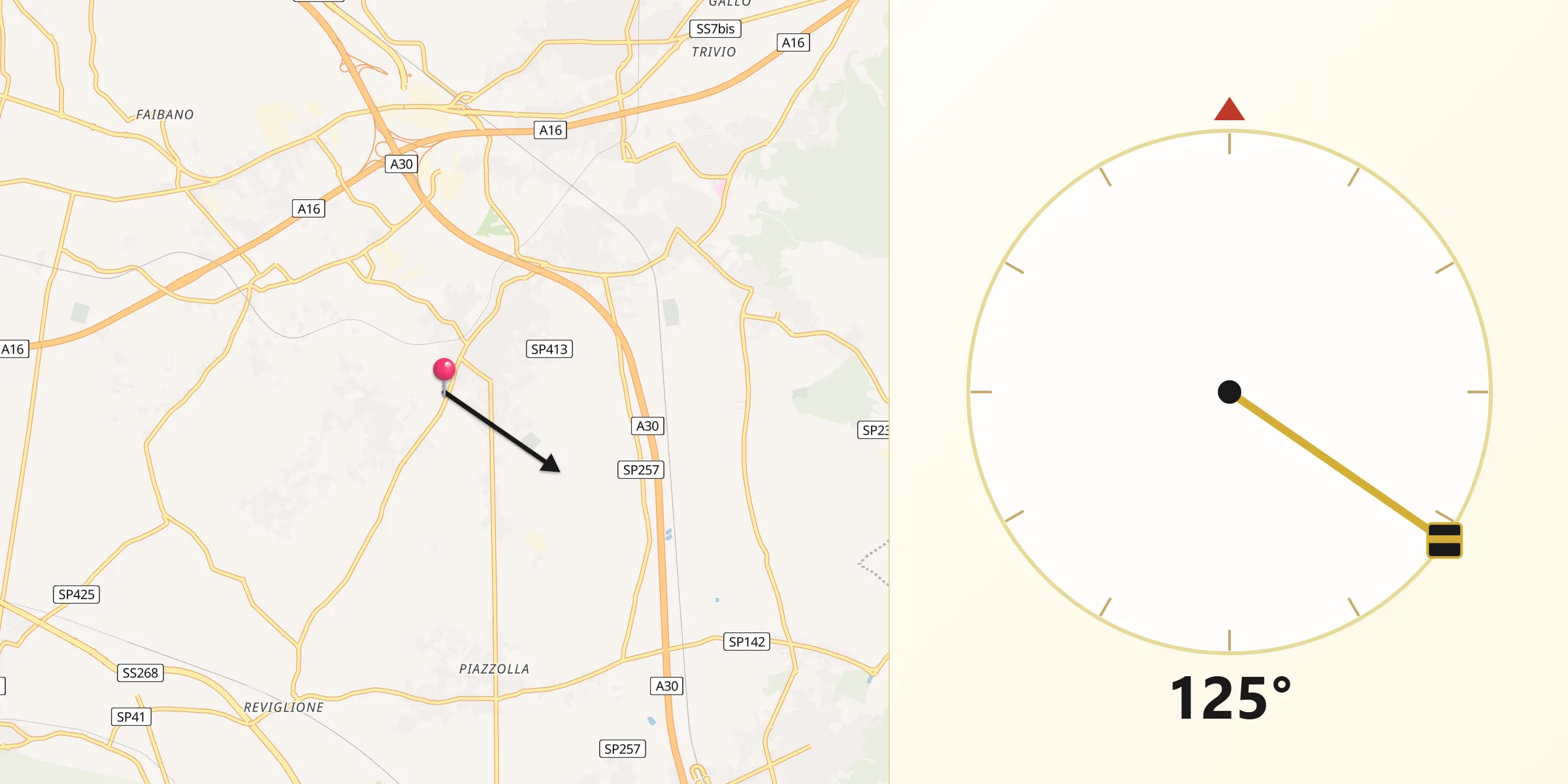 Direzione della Qibla da Saviano