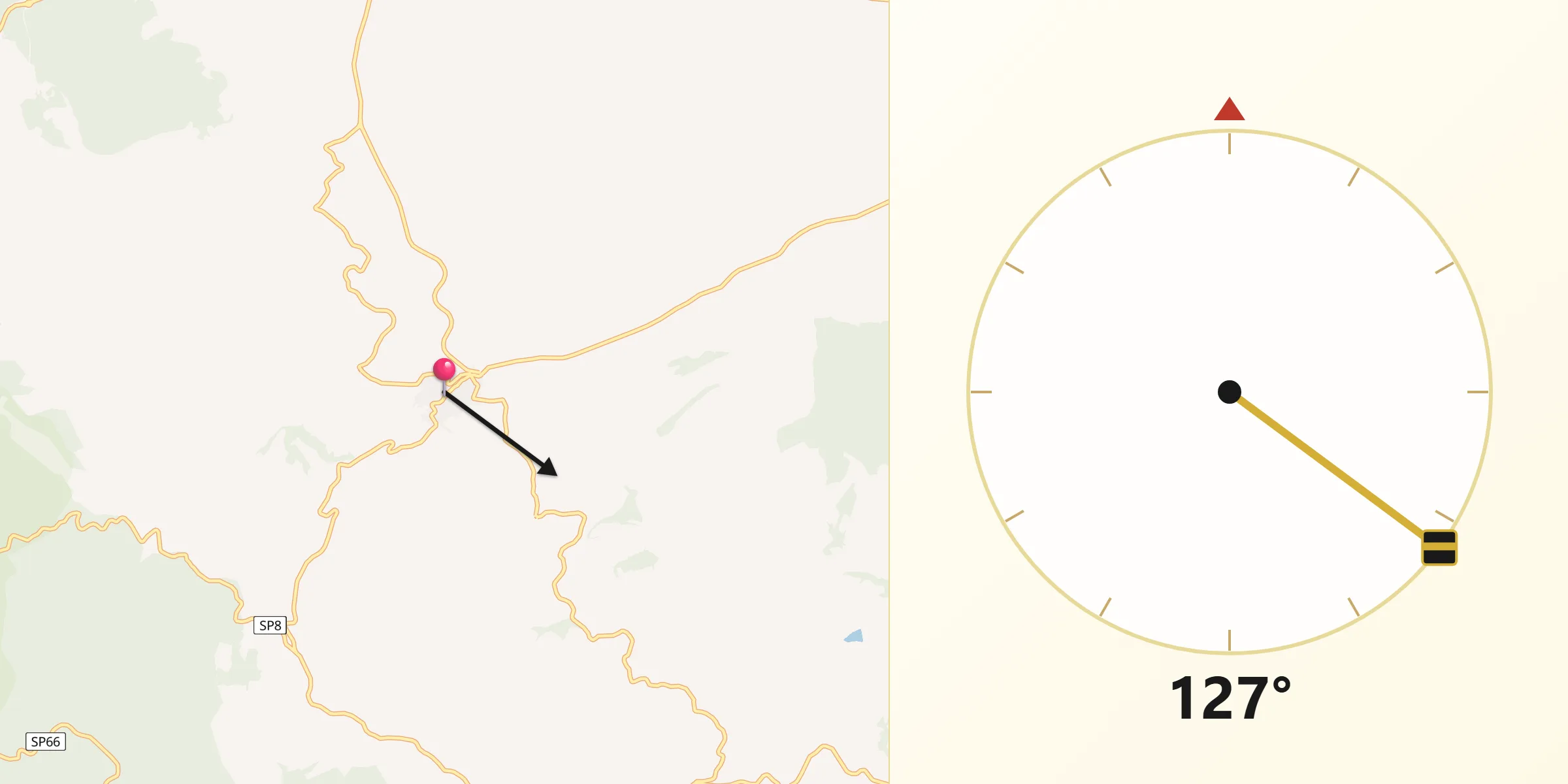 Direzione della Qibla da Maschito