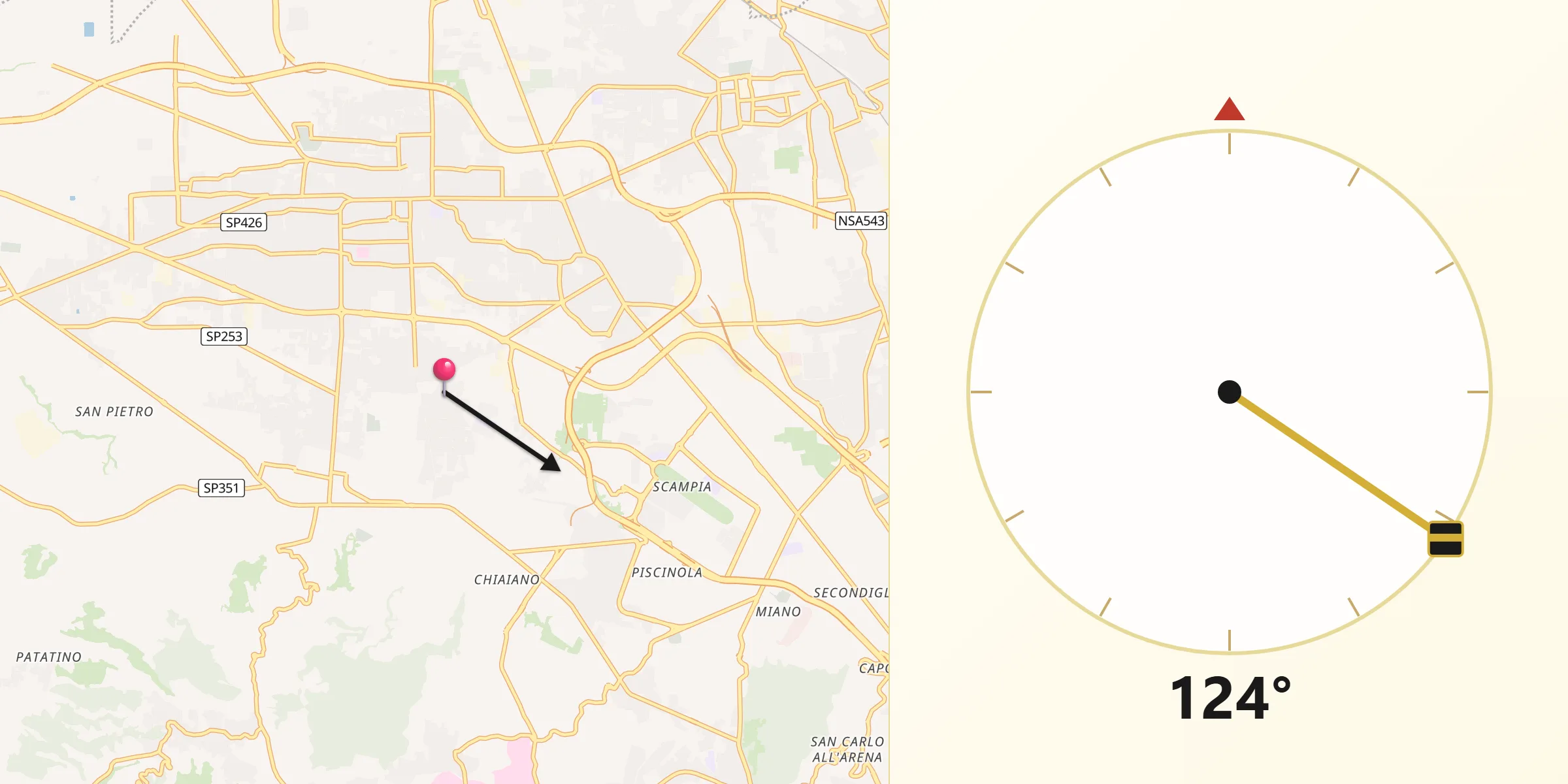 Direzione della Qibla da Mugnano di Napoli