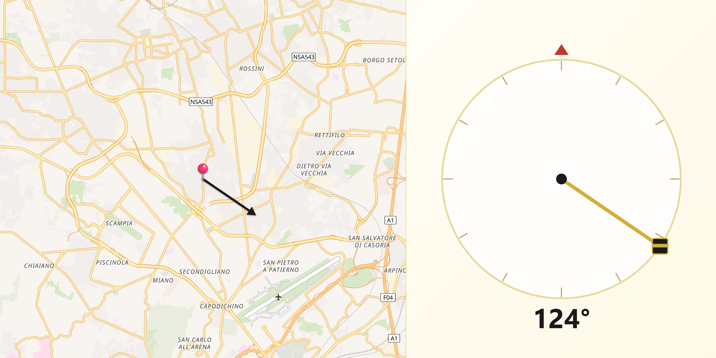 Direzione della Qibla da Arzano