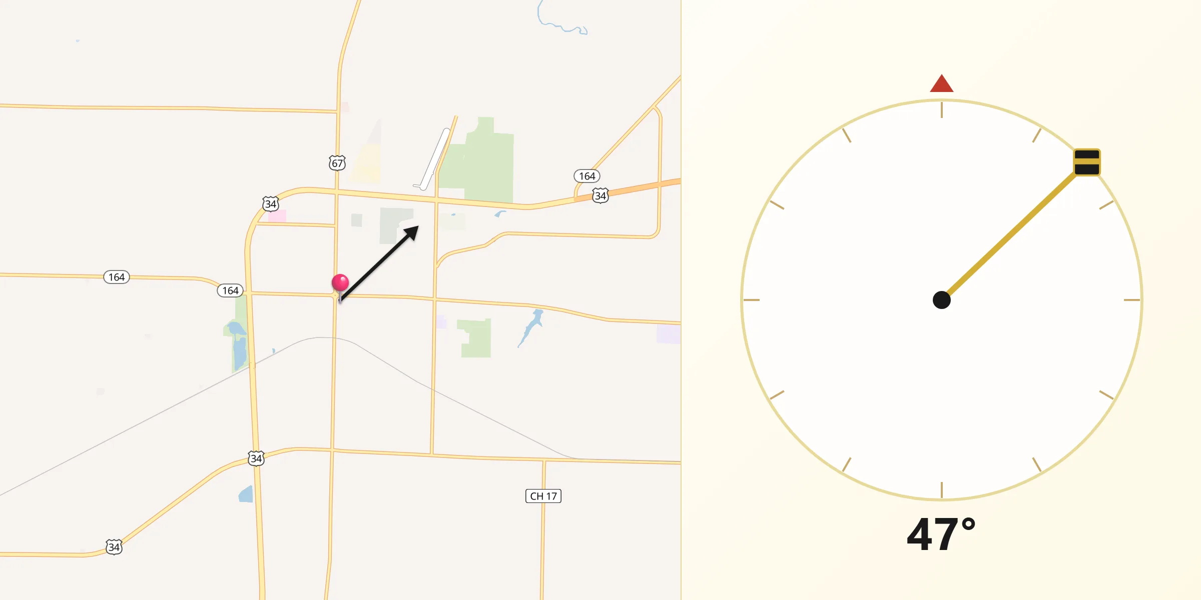 Qibla Direction from Monmouth
