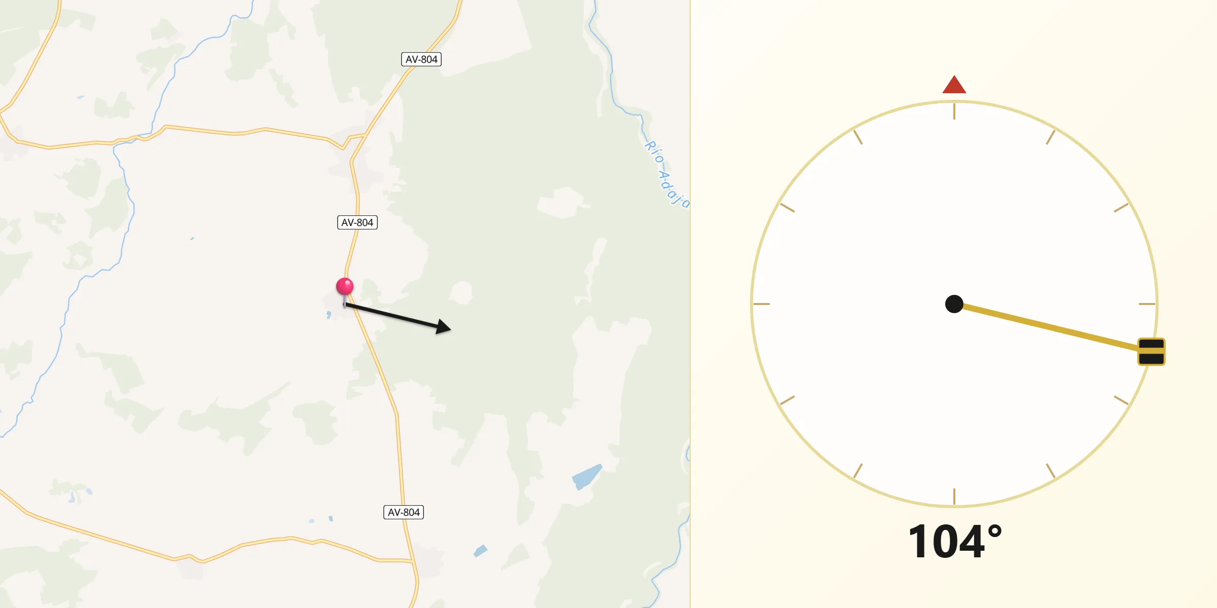 Dirección de la Qibla desde El Bohodón