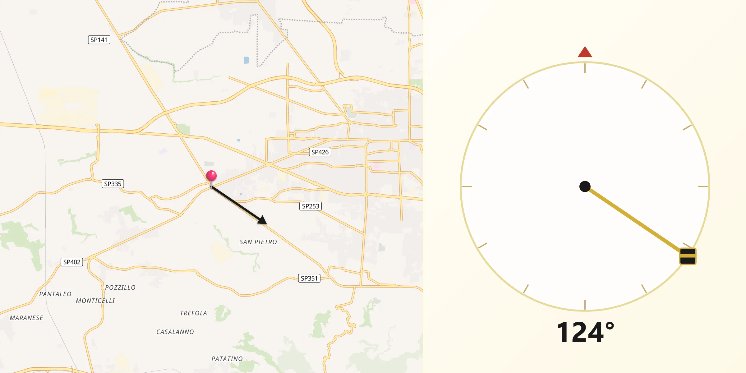 Direzione della Qibla da Qualiano