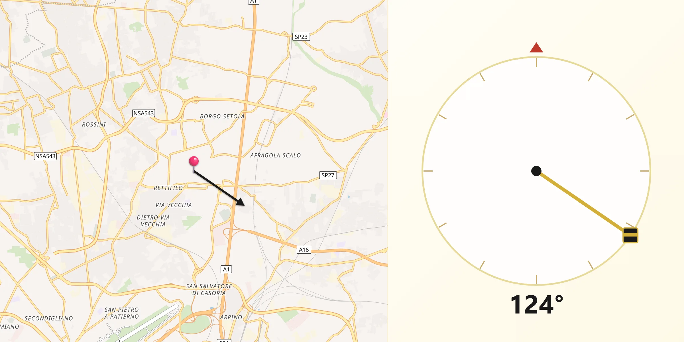 Direzione della Qibla da Afragola