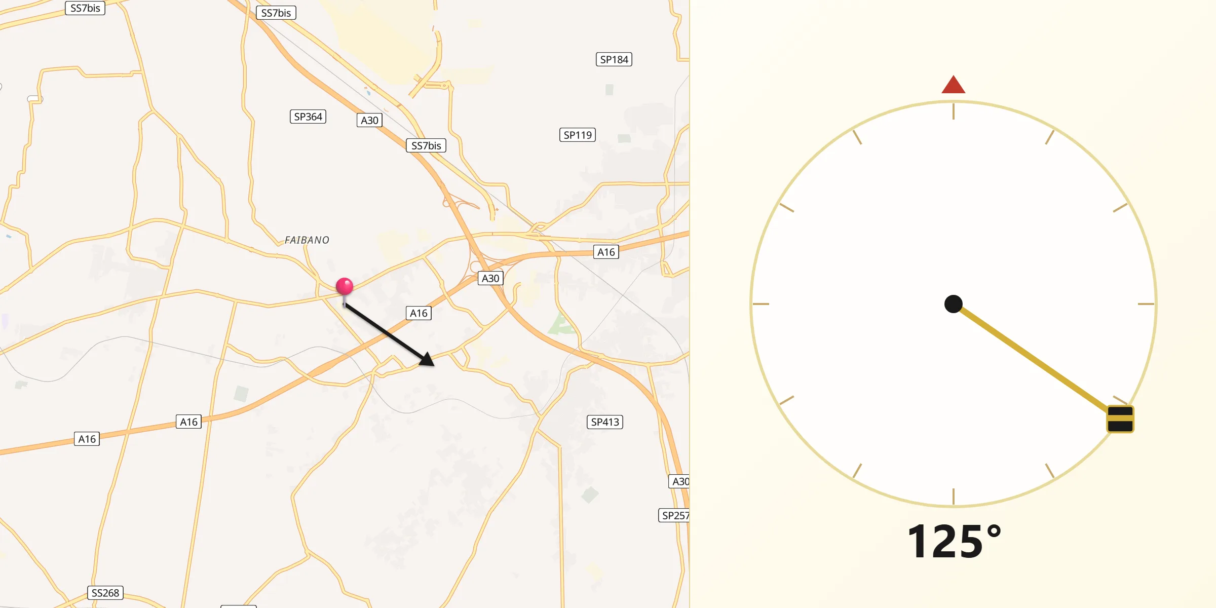 Direzione della Qibla da San Vitaliano