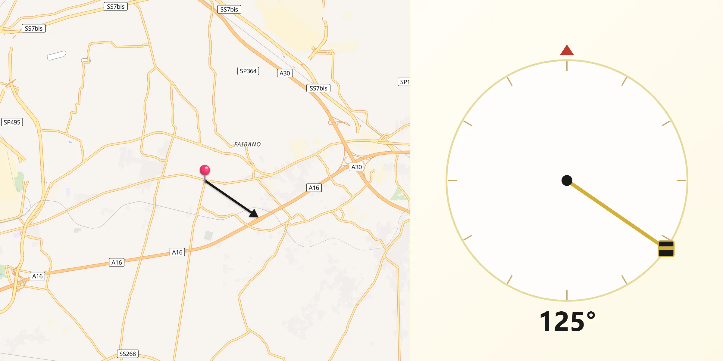 Direzione della Qibla da Marigliano