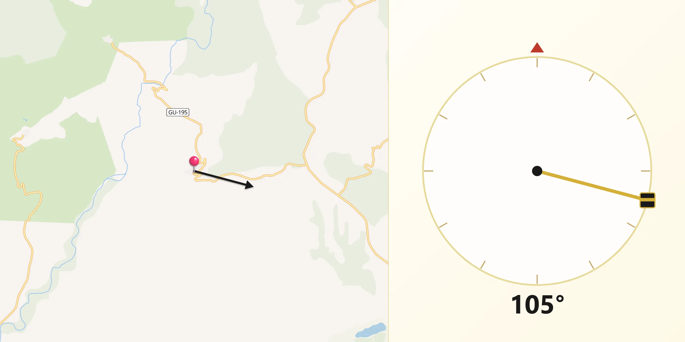 Dirección de la Qibla desde Puebla de Valles