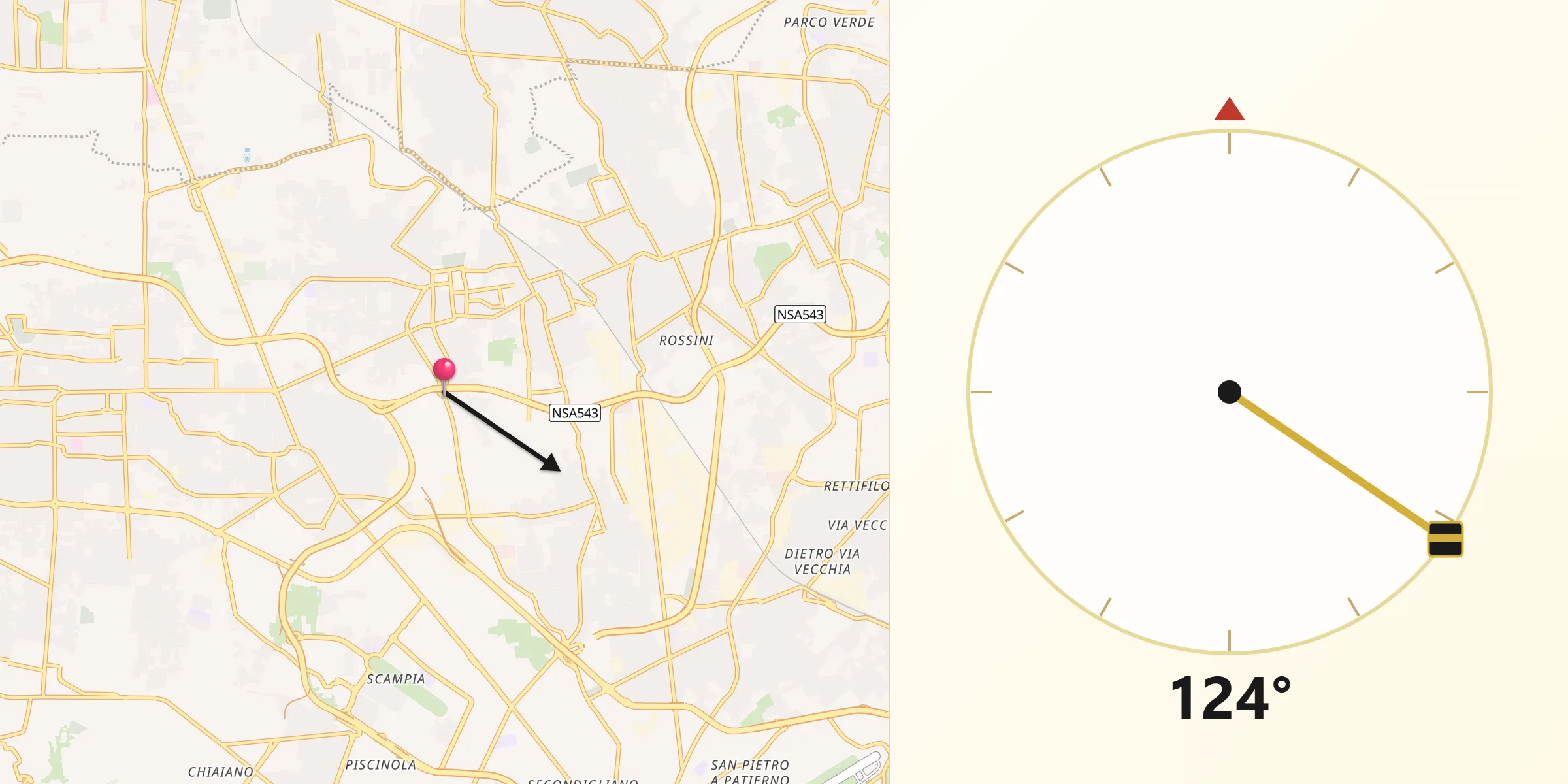 Direzione della Qibla da Casandrino