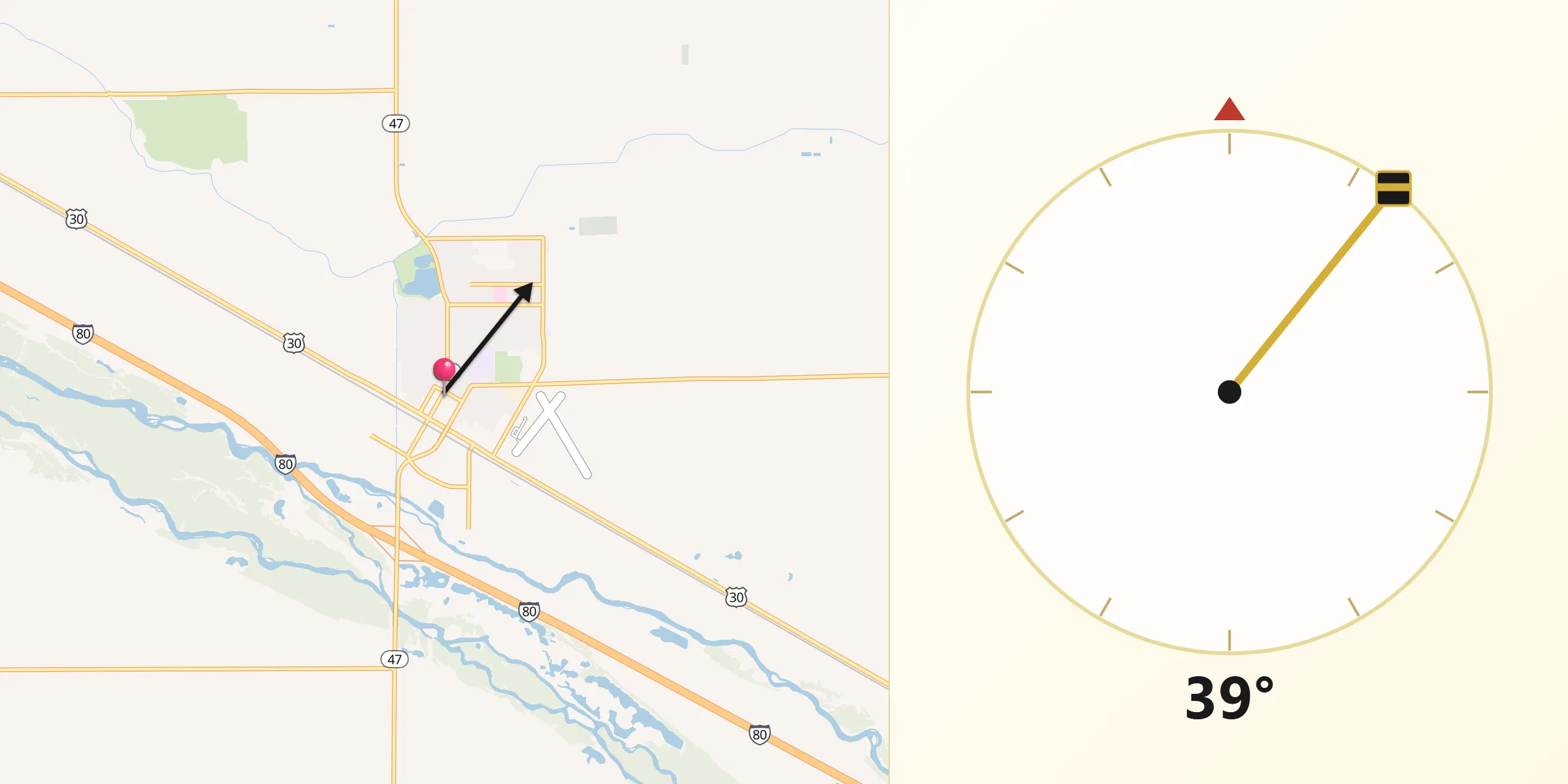 Qibla Direction from Gothenburg