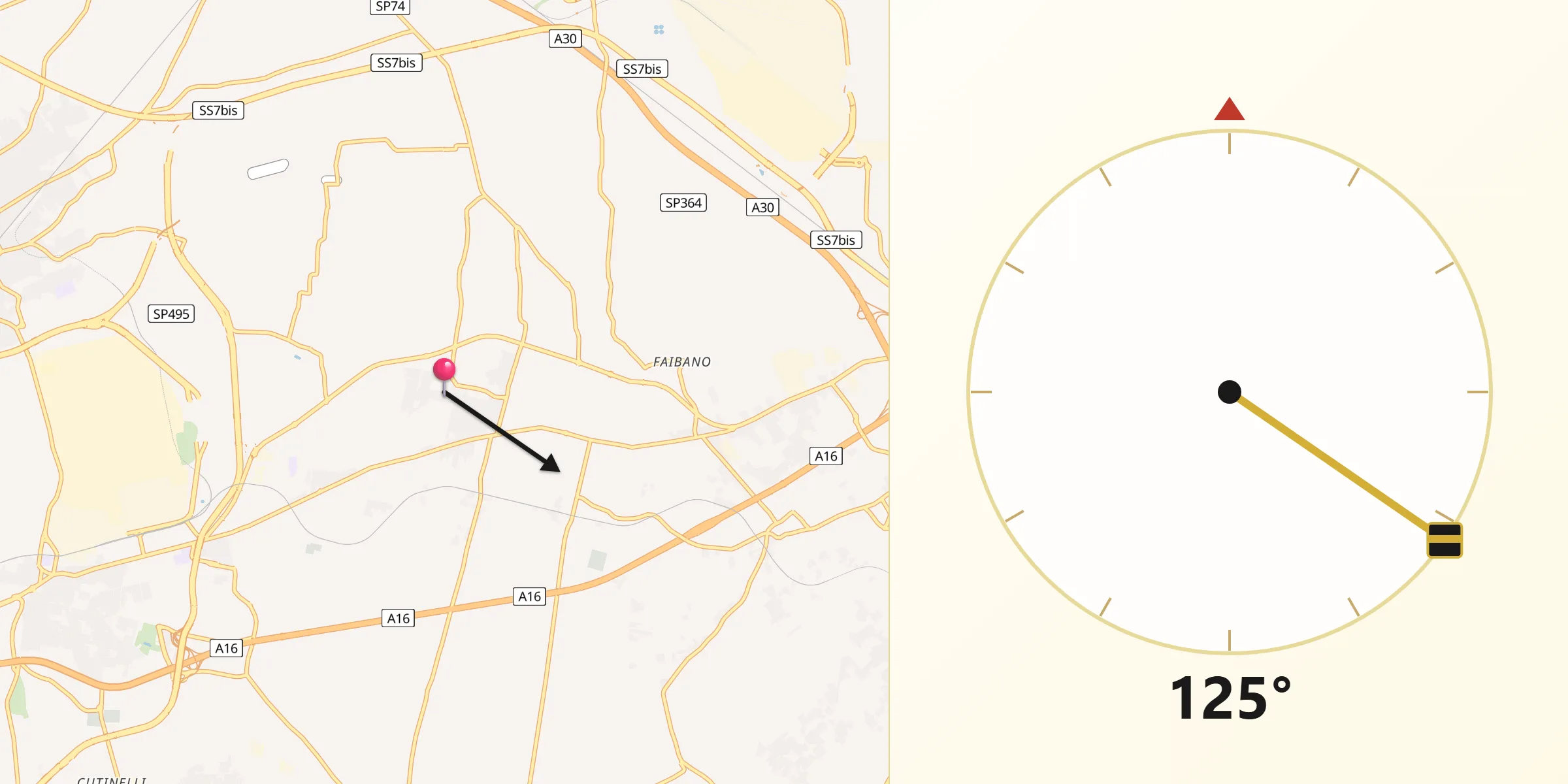 Direzione della Qibla da Mariglianella