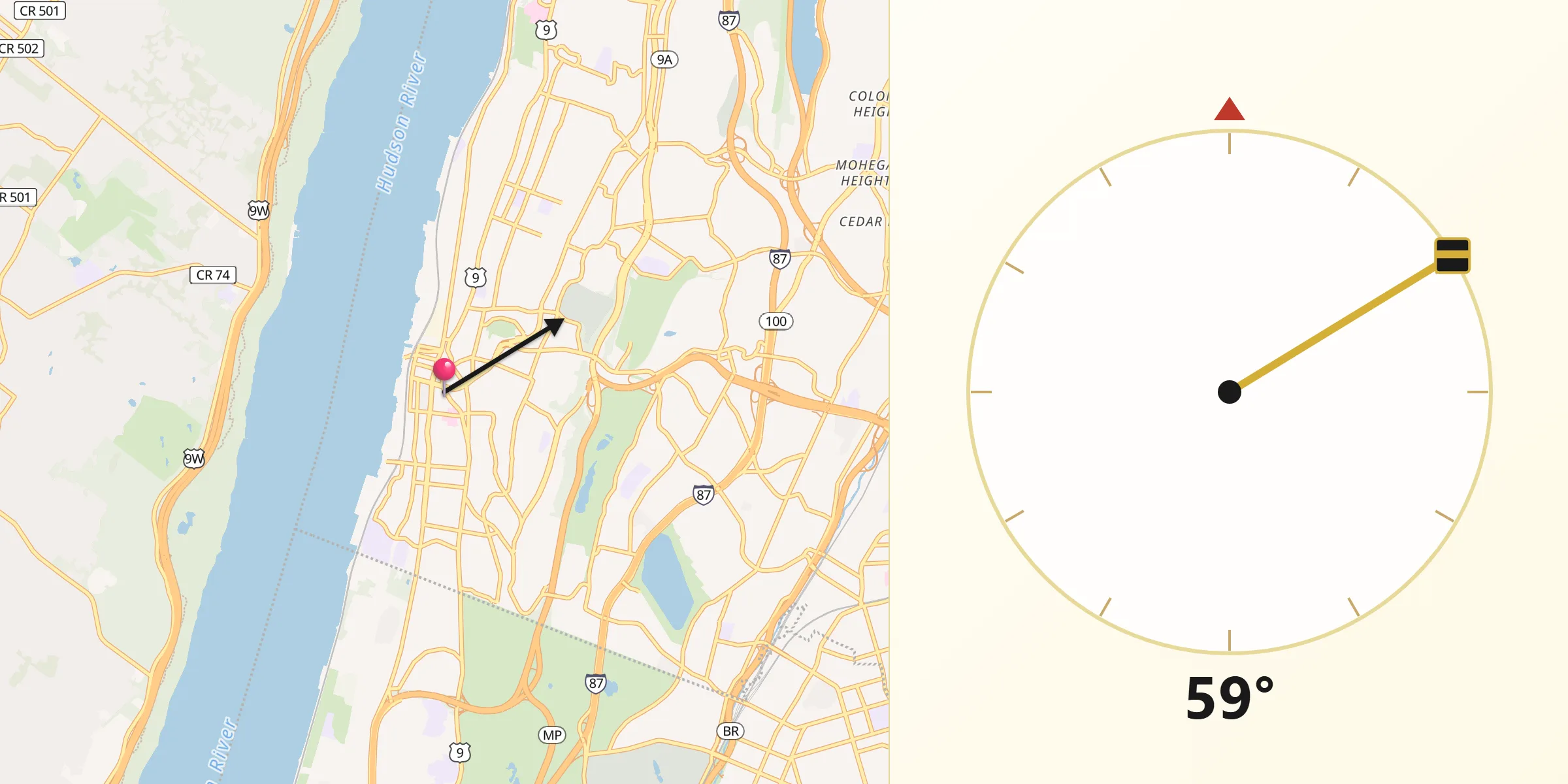 Direzione della Qibla da Yonkers