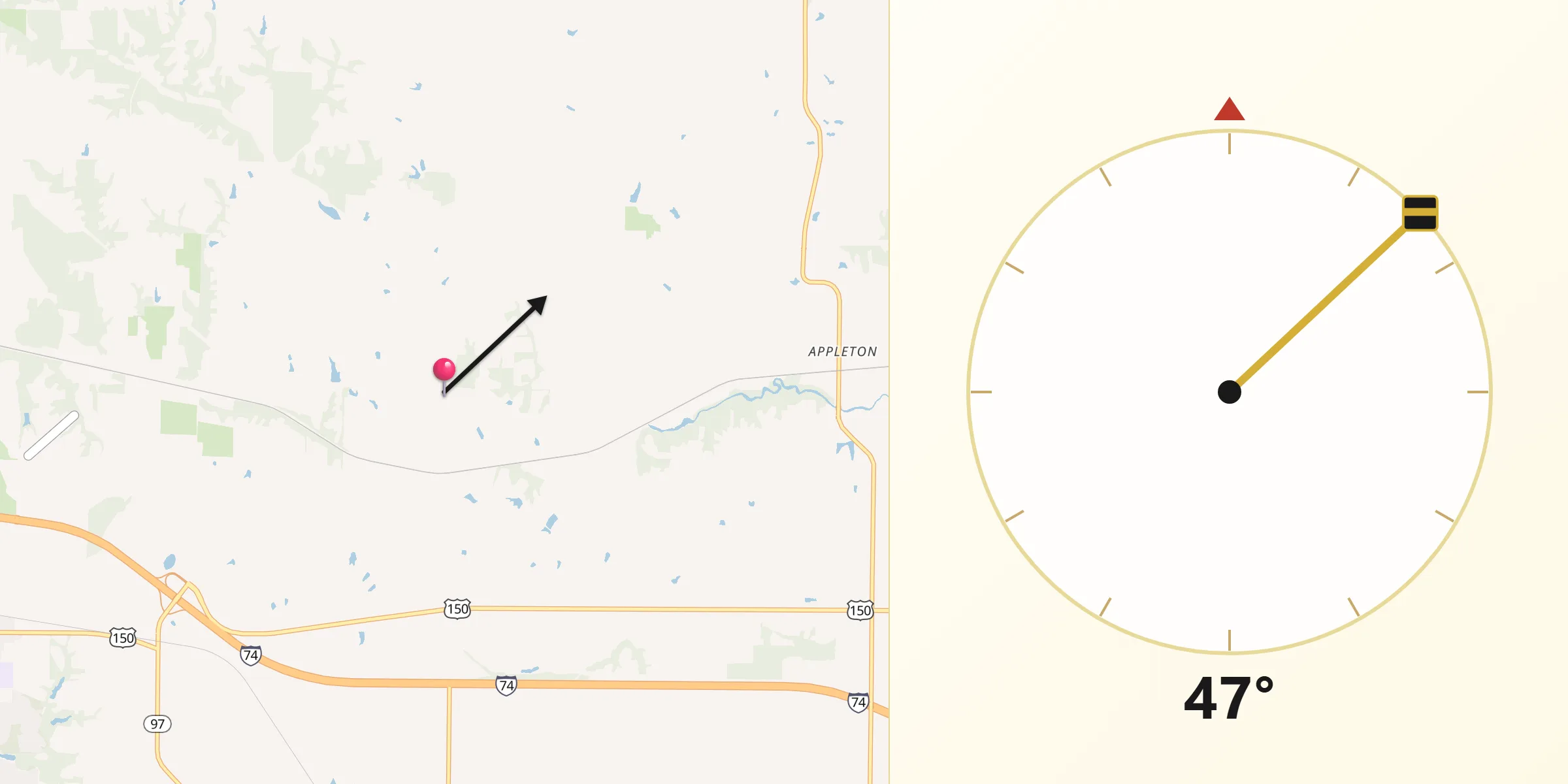 Qibla Direction from Knox County
