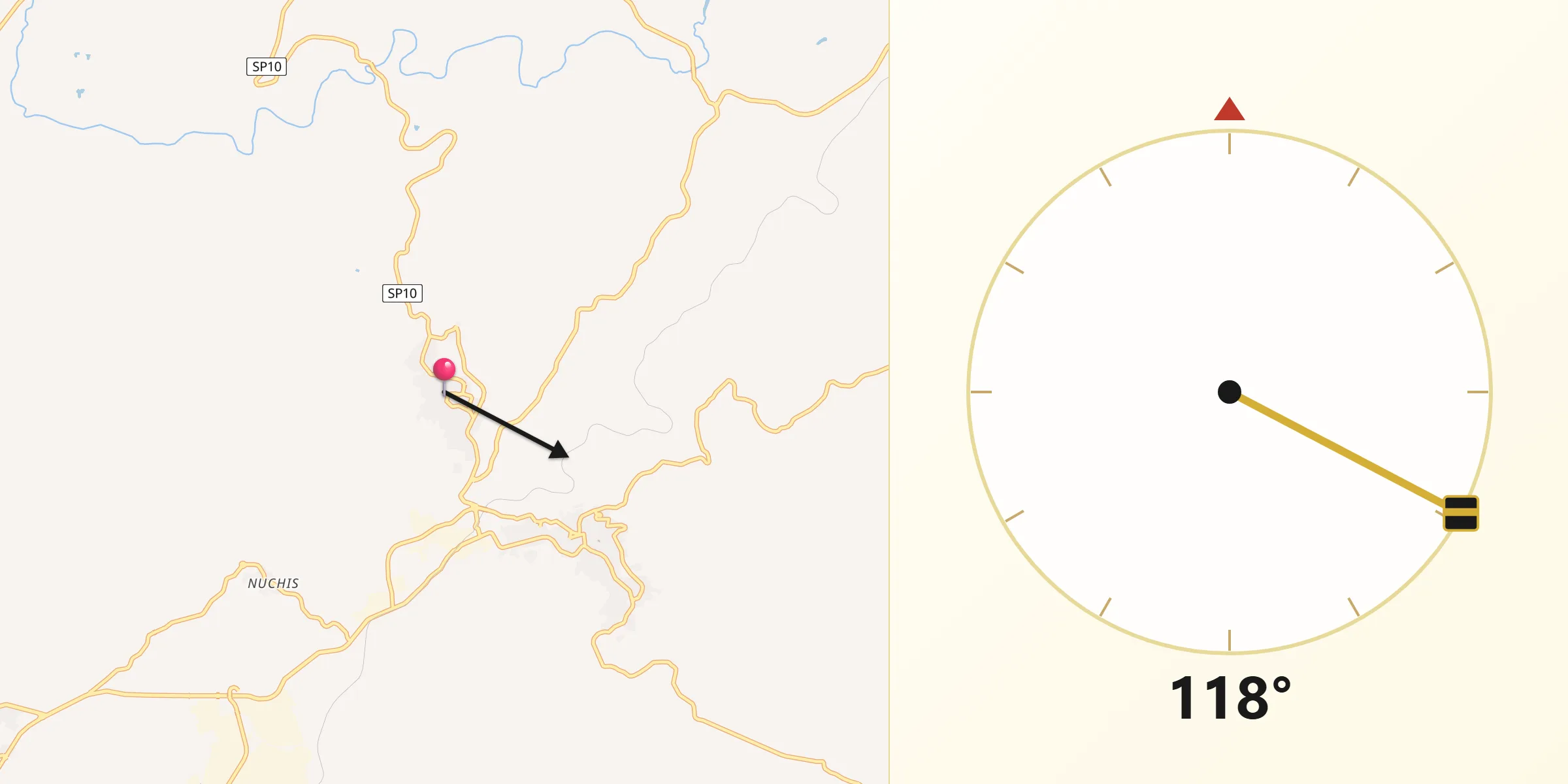 Direzione della Qibla da Luras