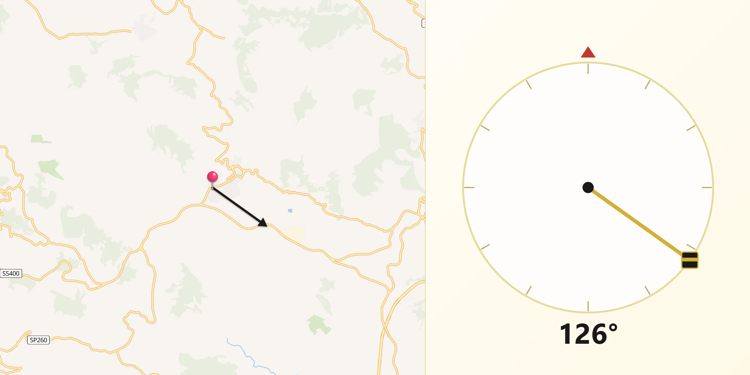 Direzione della Qibla da Torella dei Lombardi