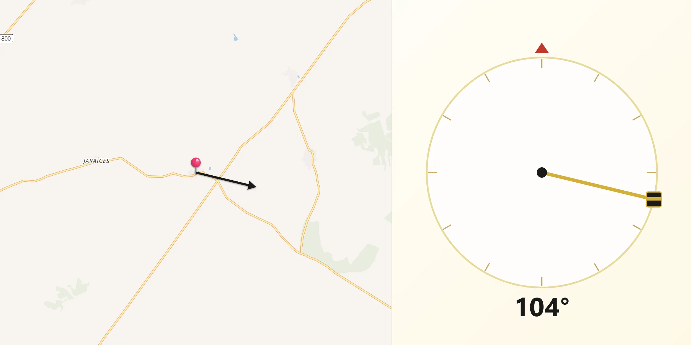 Dirección de la Qibla desde Constanzana