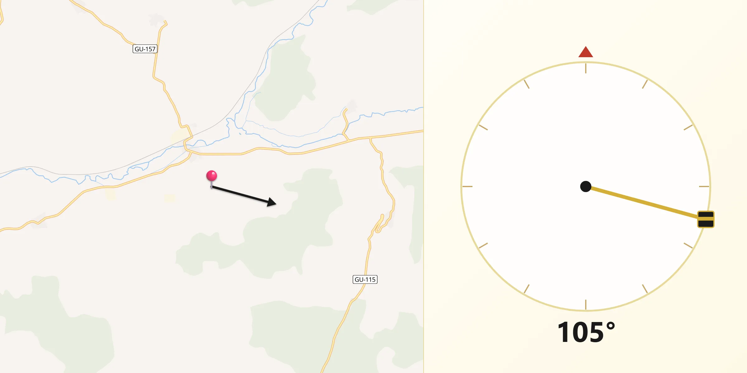 Dirección de la Qibla desde Matillas