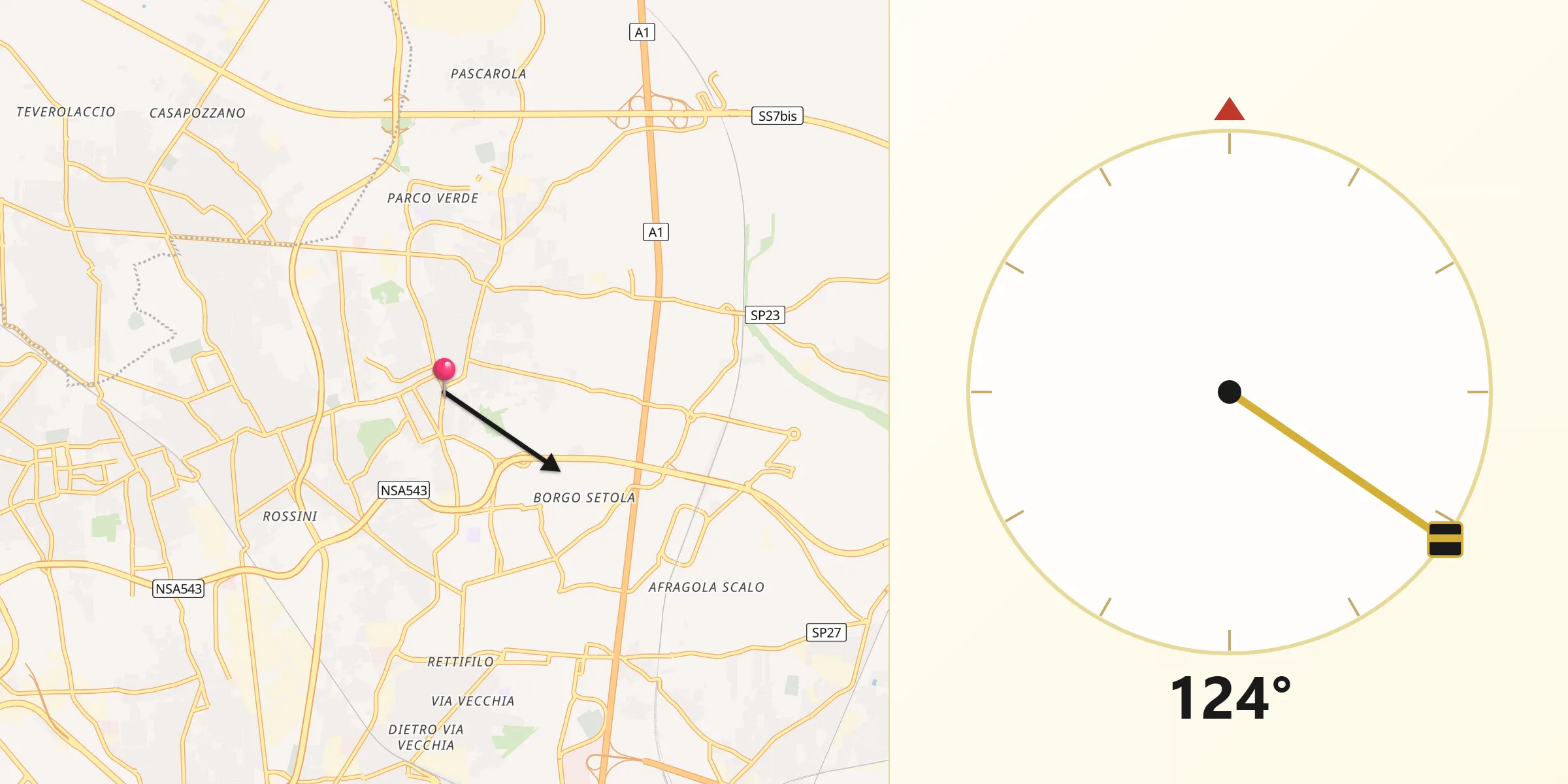 Direzione della Qibla da Cardito
