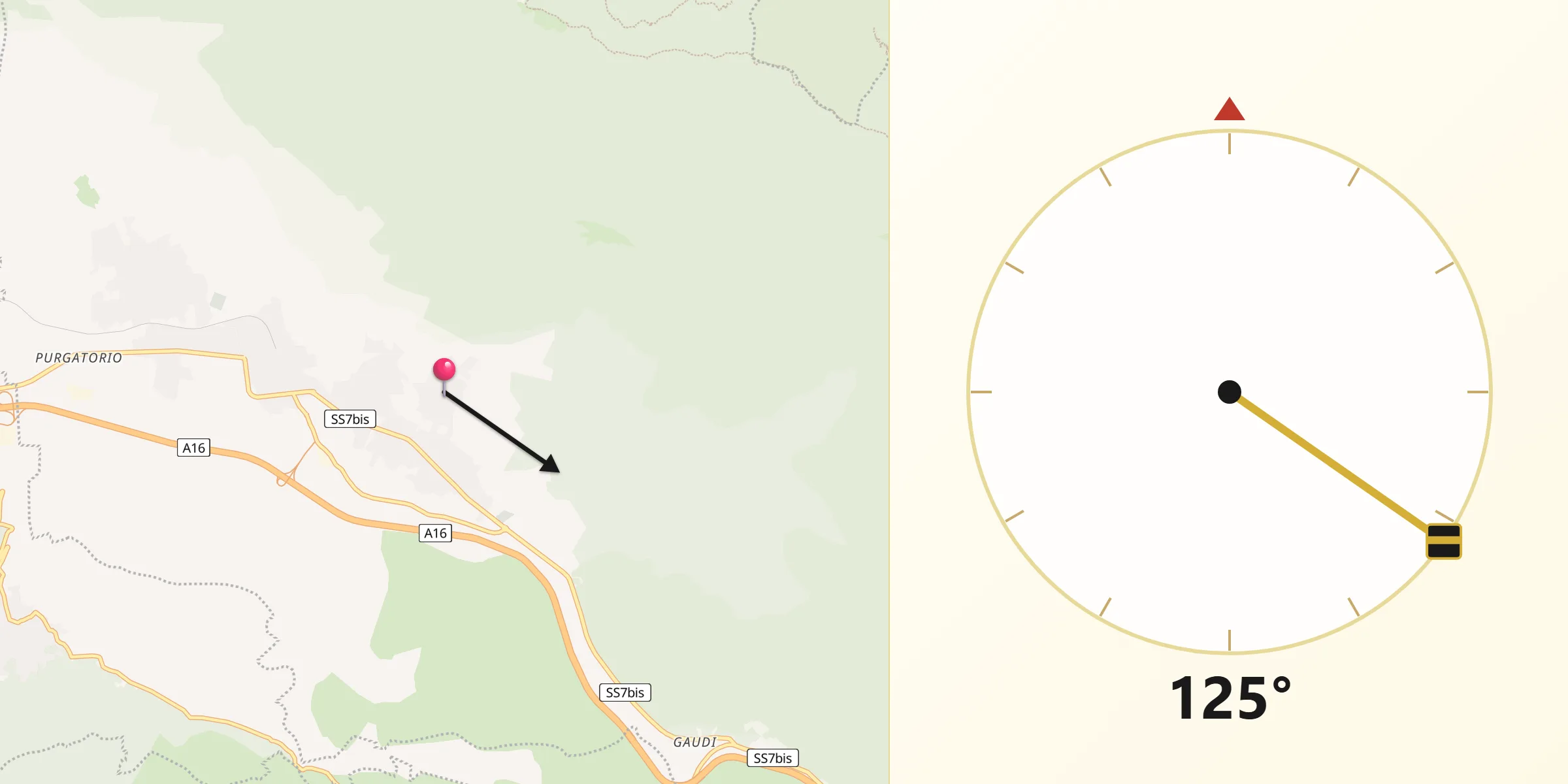 Direzione della Qibla da Quadrelle