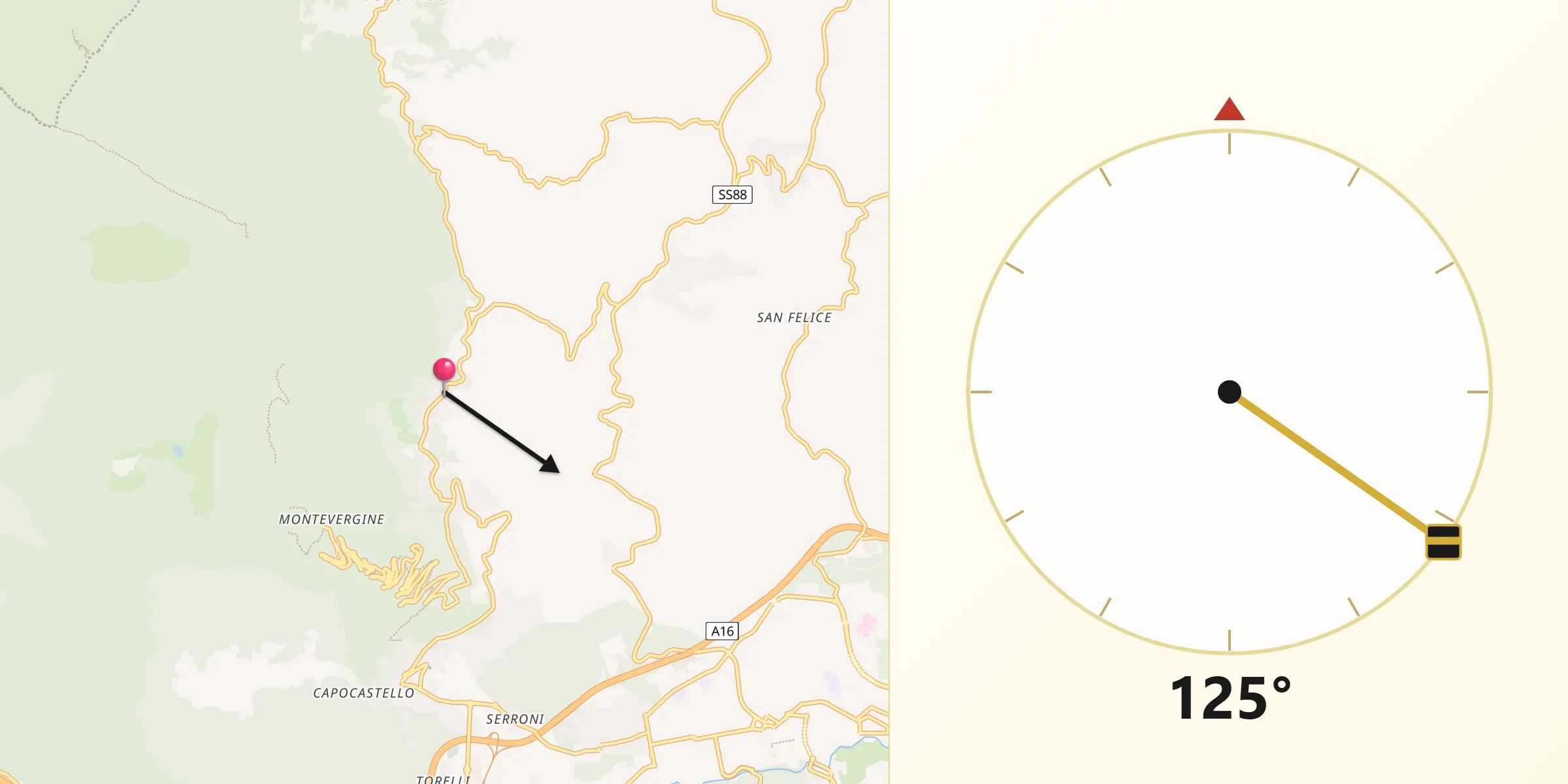 Direzione della Qibla da Summonte