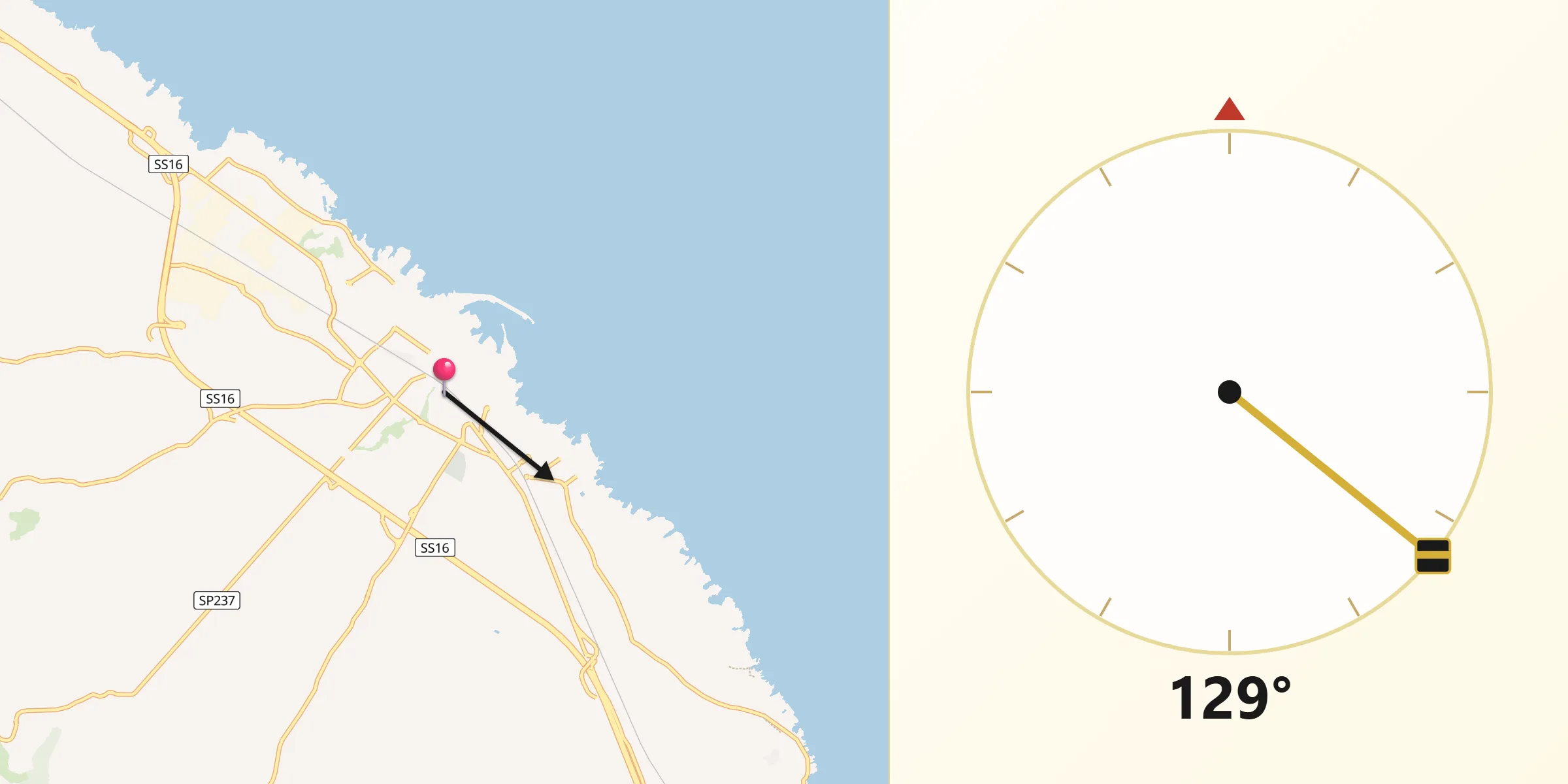 Direzione della Qibla da Monopoli