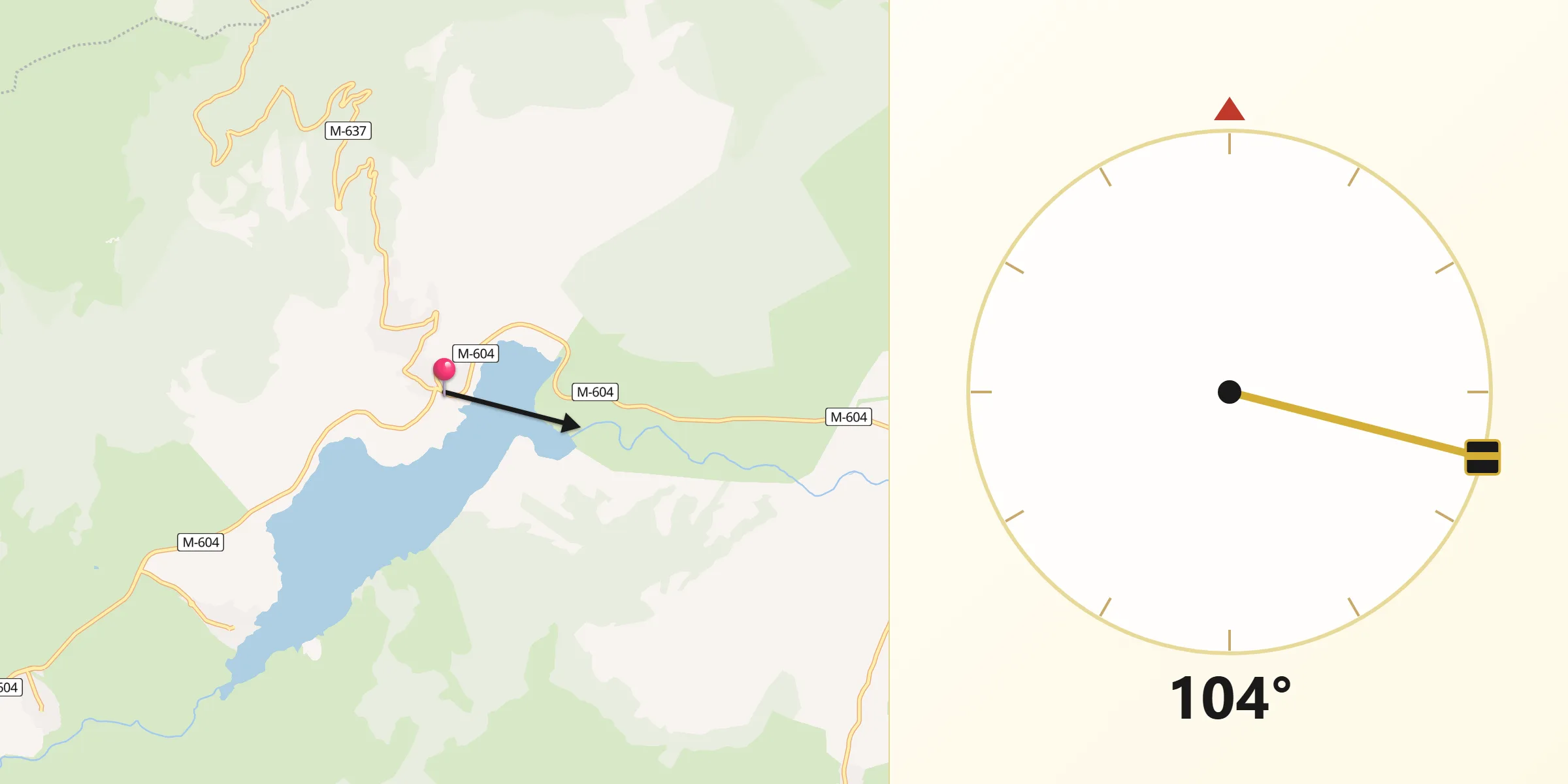 Dirección de la Qibla desde Lozoya