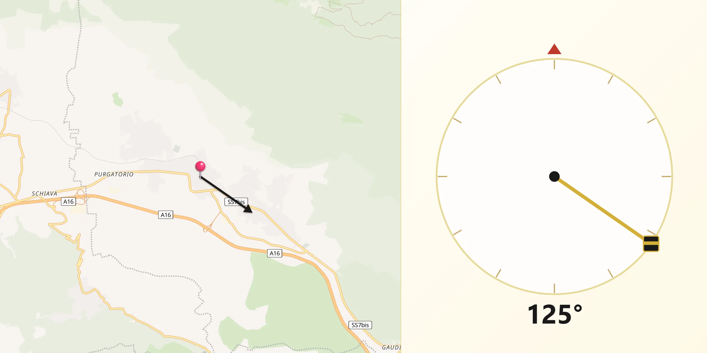 Direzione della Qibla da Baiano