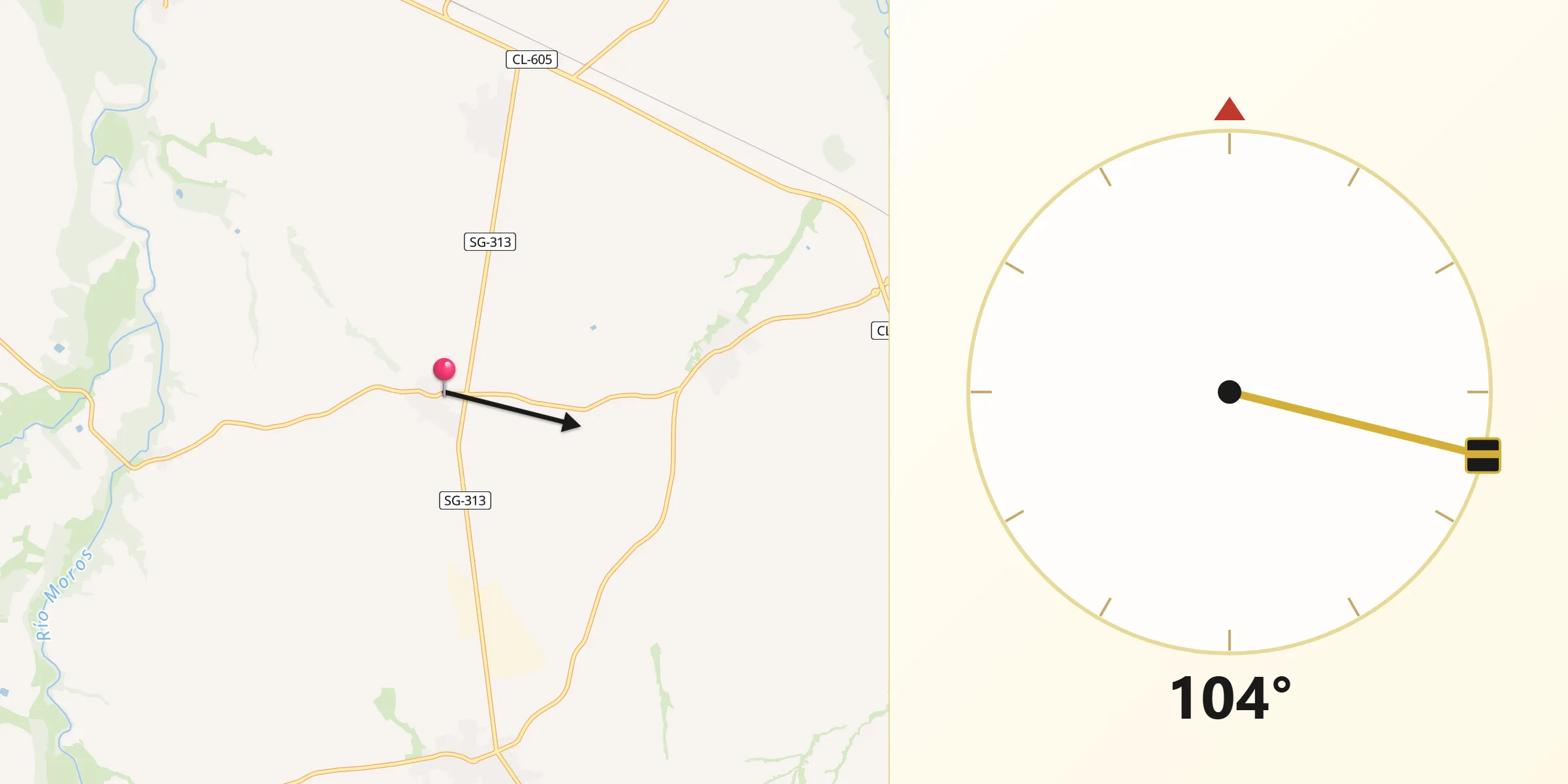 Dirección de la Qibla desde Martín Miguel