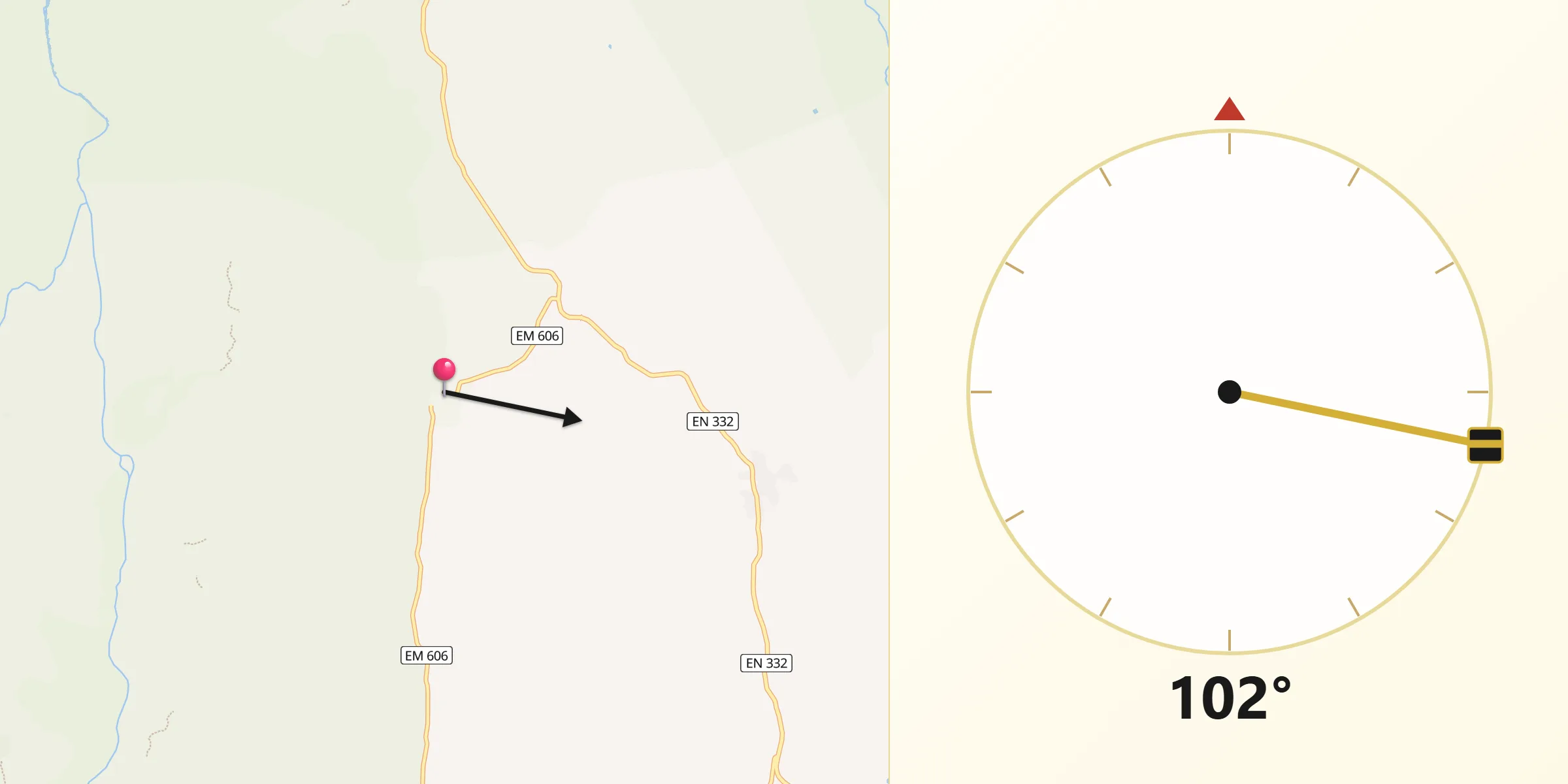 Direção da Qibla a partir de Algodres