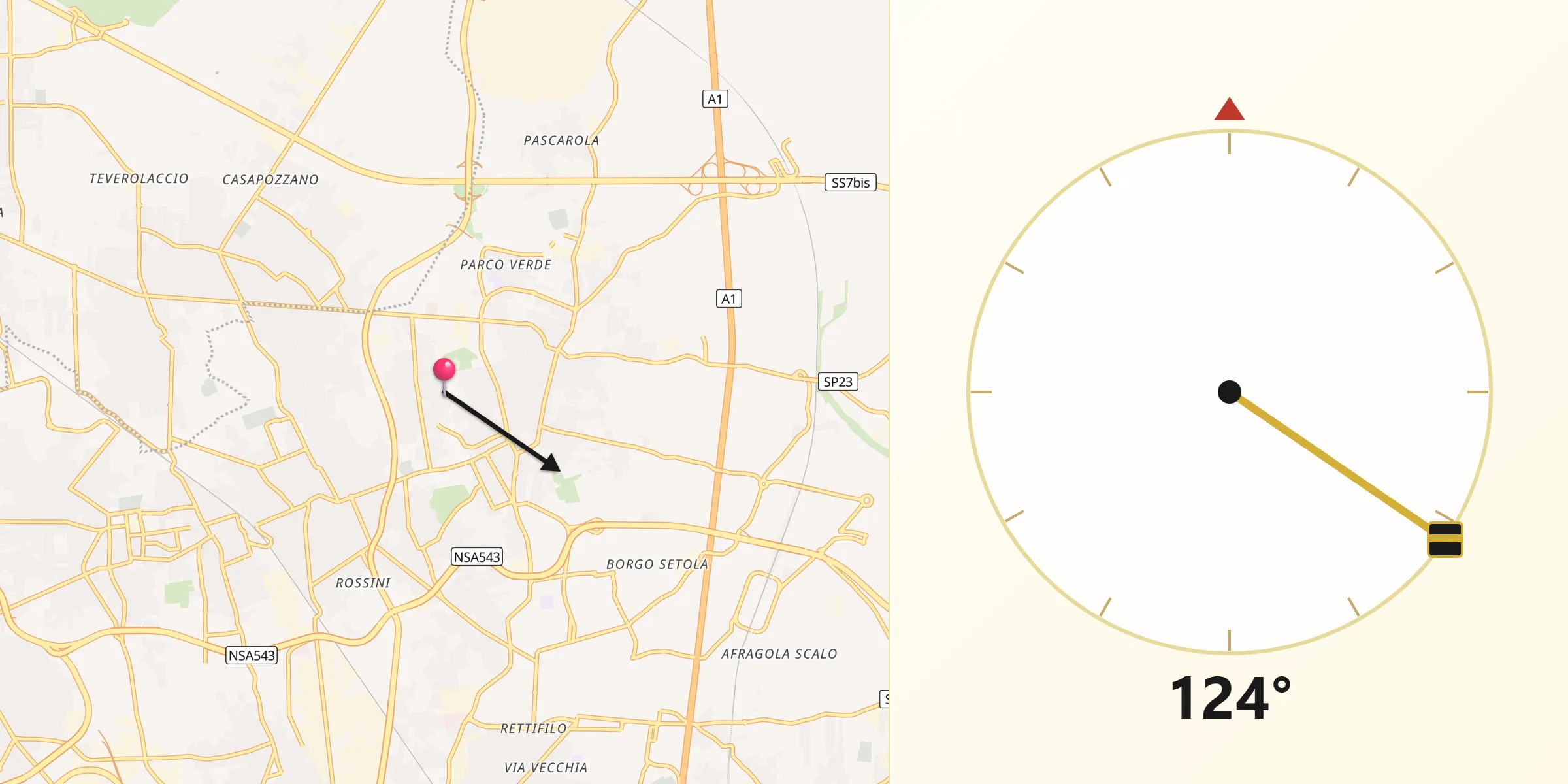 Direzione della Qibla da Crispano
