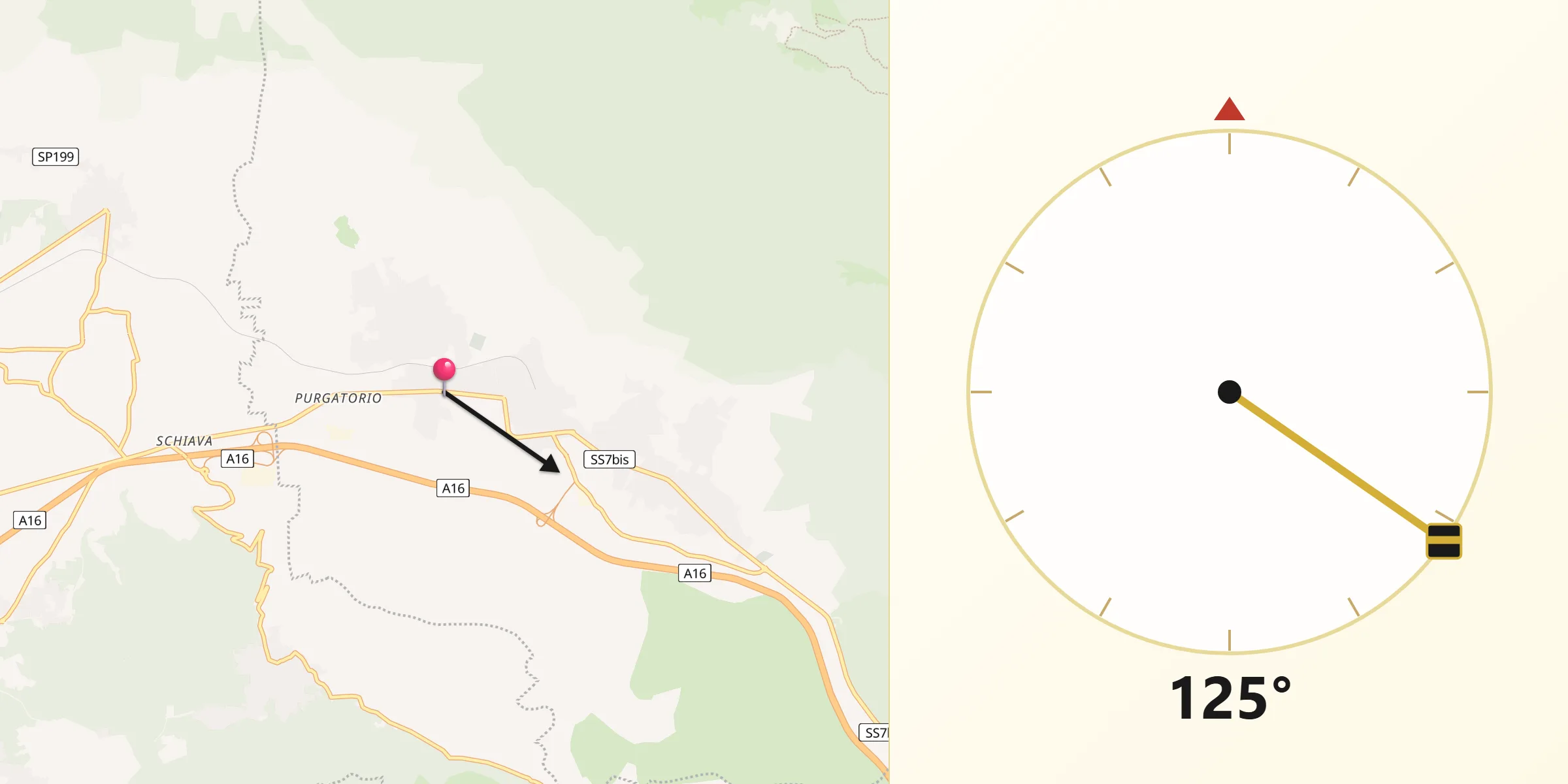 Direzione della Qibla da Sperone