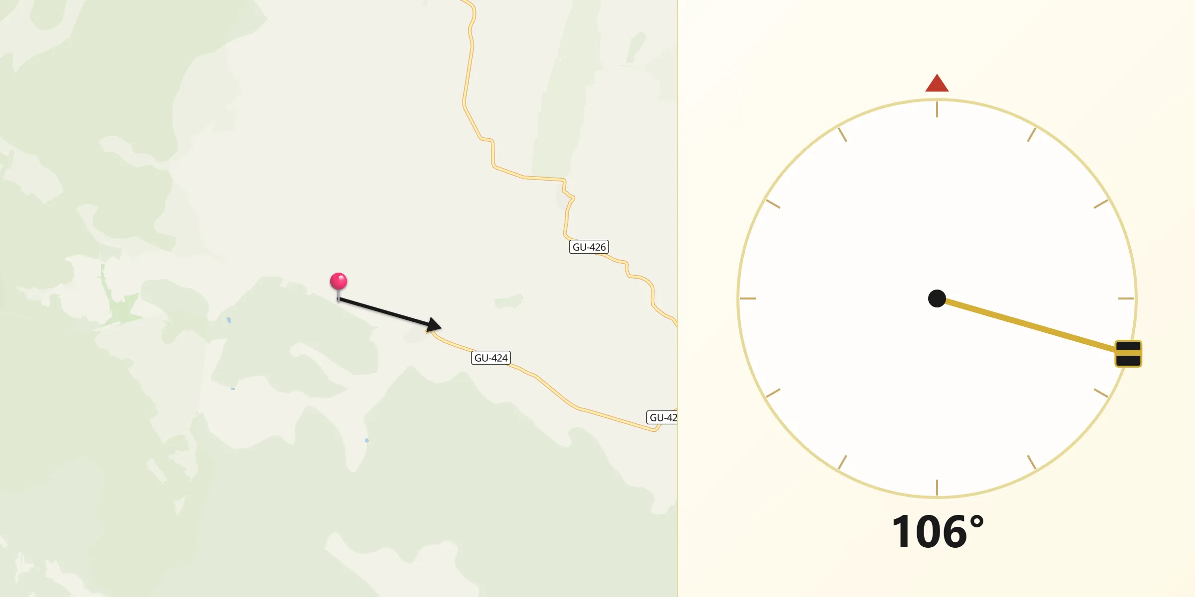 Dirección de la Qibla desde Pardos