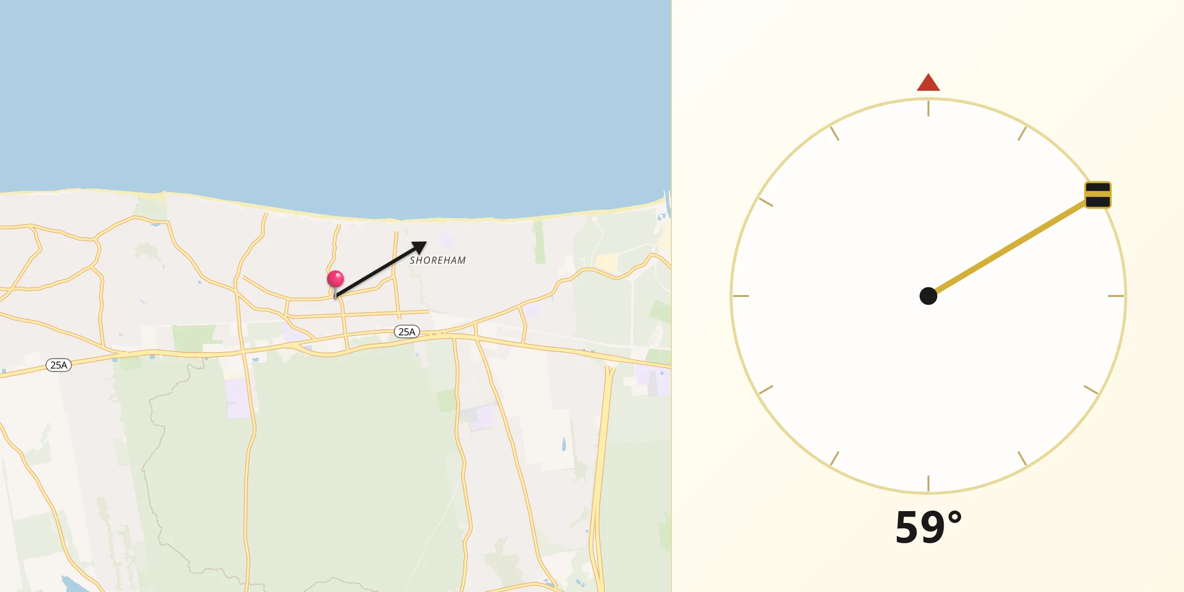 Qibla Direction from Rocky Point