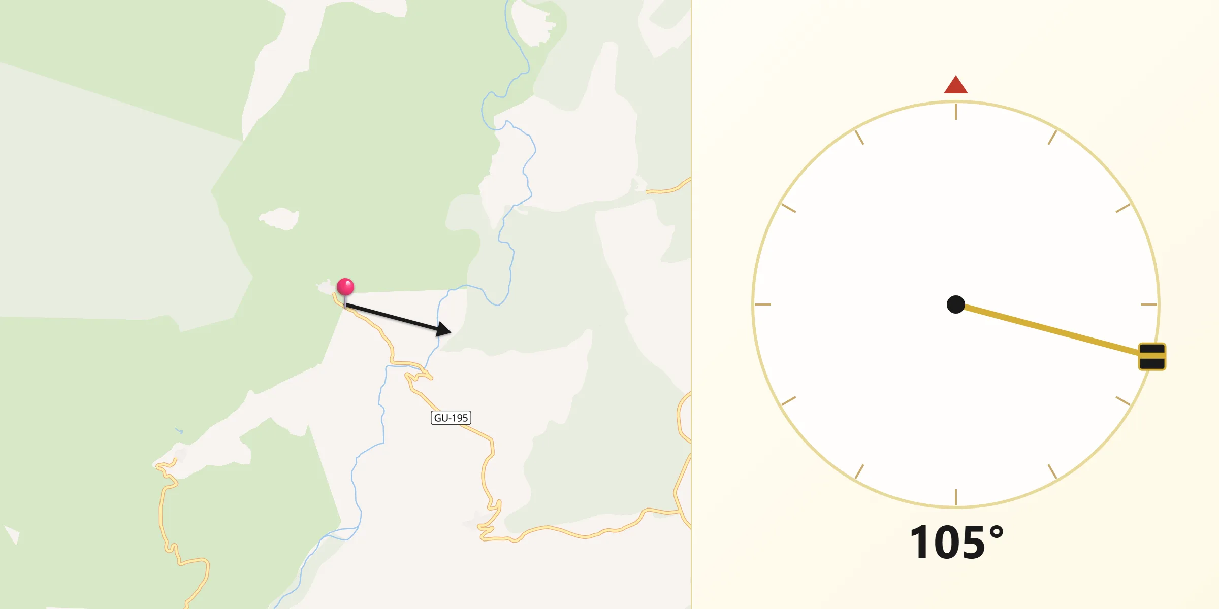 Dirección de la Qibla desde Valdesotos