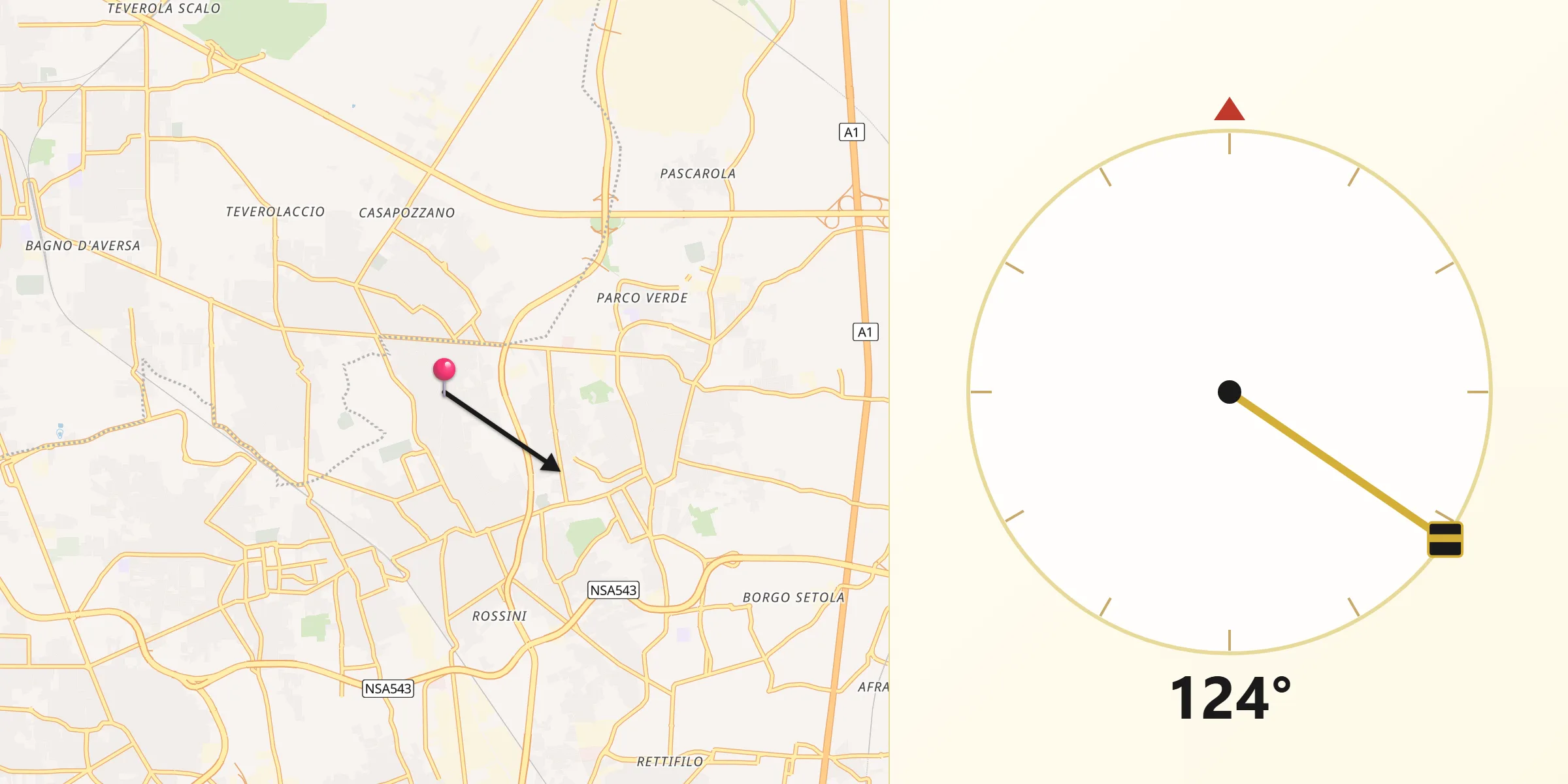 Direzione della Qibla da Frattaminore