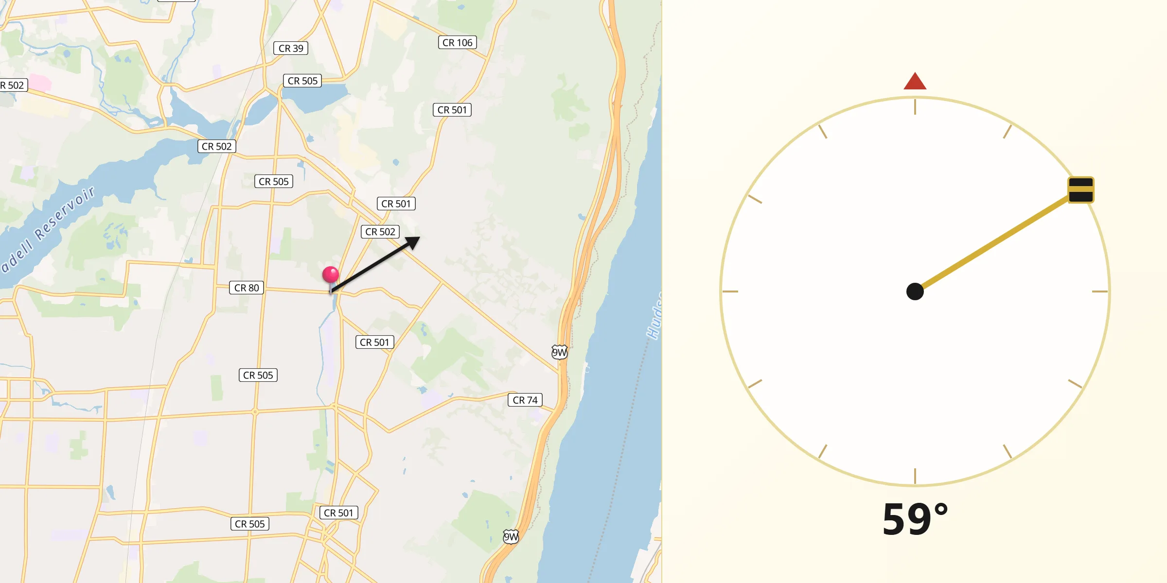Qibla Direction from Demarest