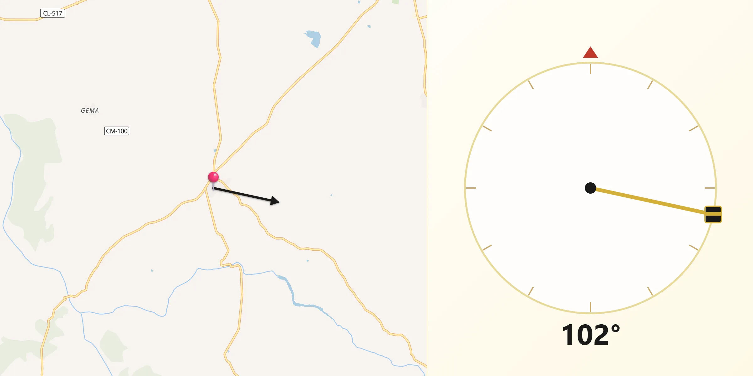 Dirección de la Qibla desde Yecla de Yeltes