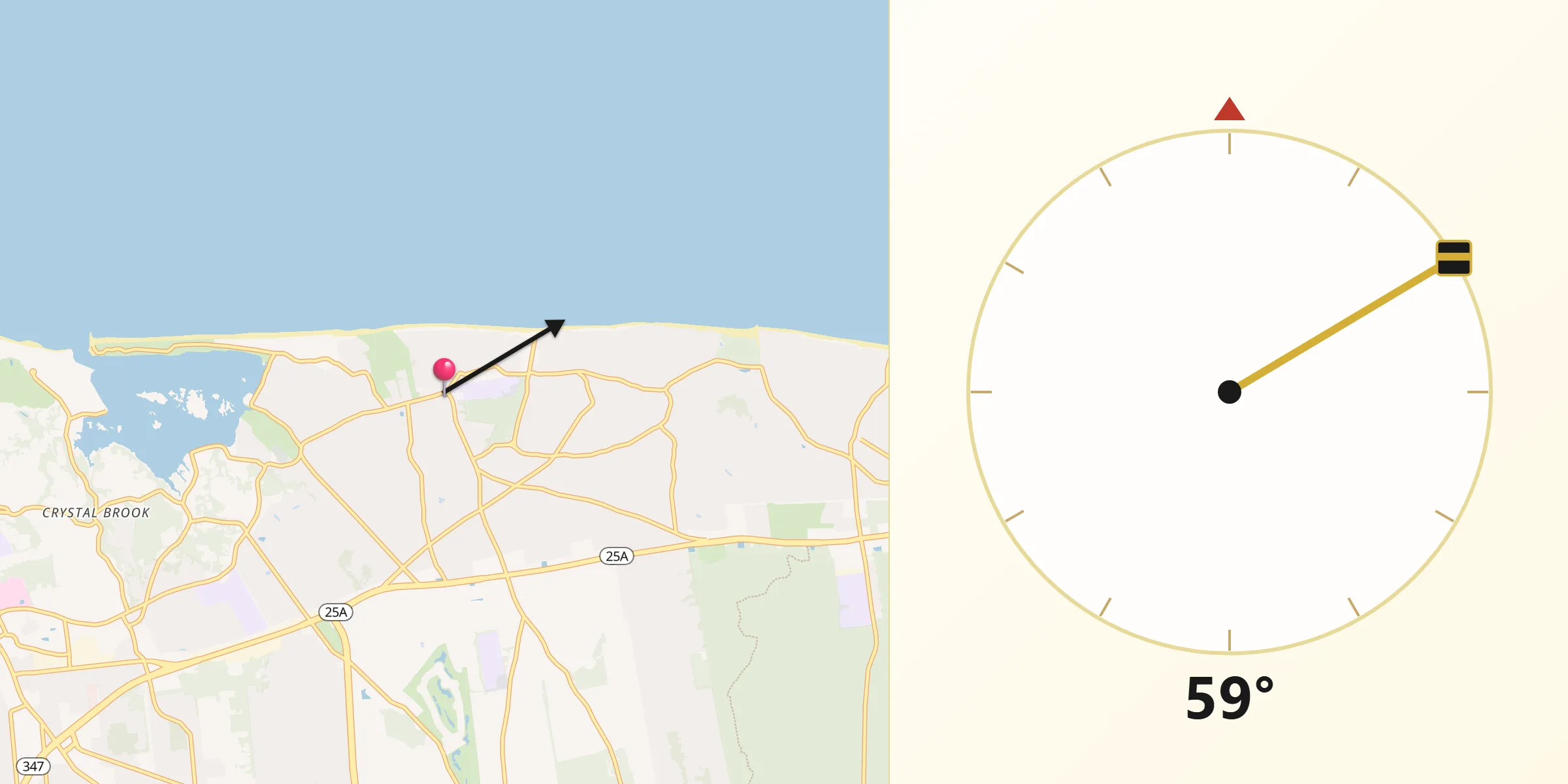Qibla Direction from Miller Place