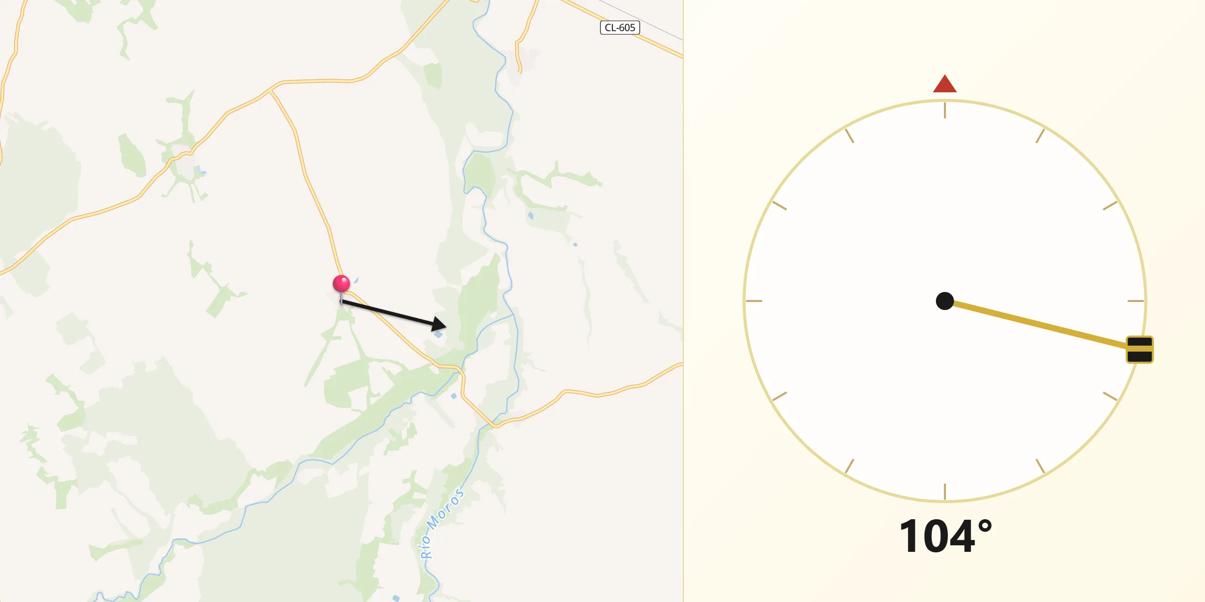 Dirección de la Qibla desde Marazoleja