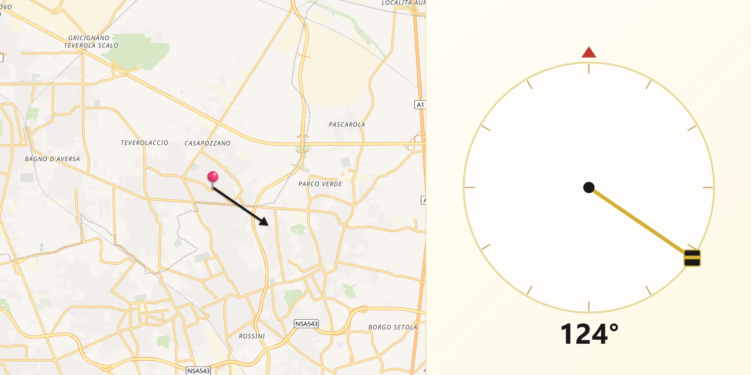 Direzione della Qibla da Orta di Atella