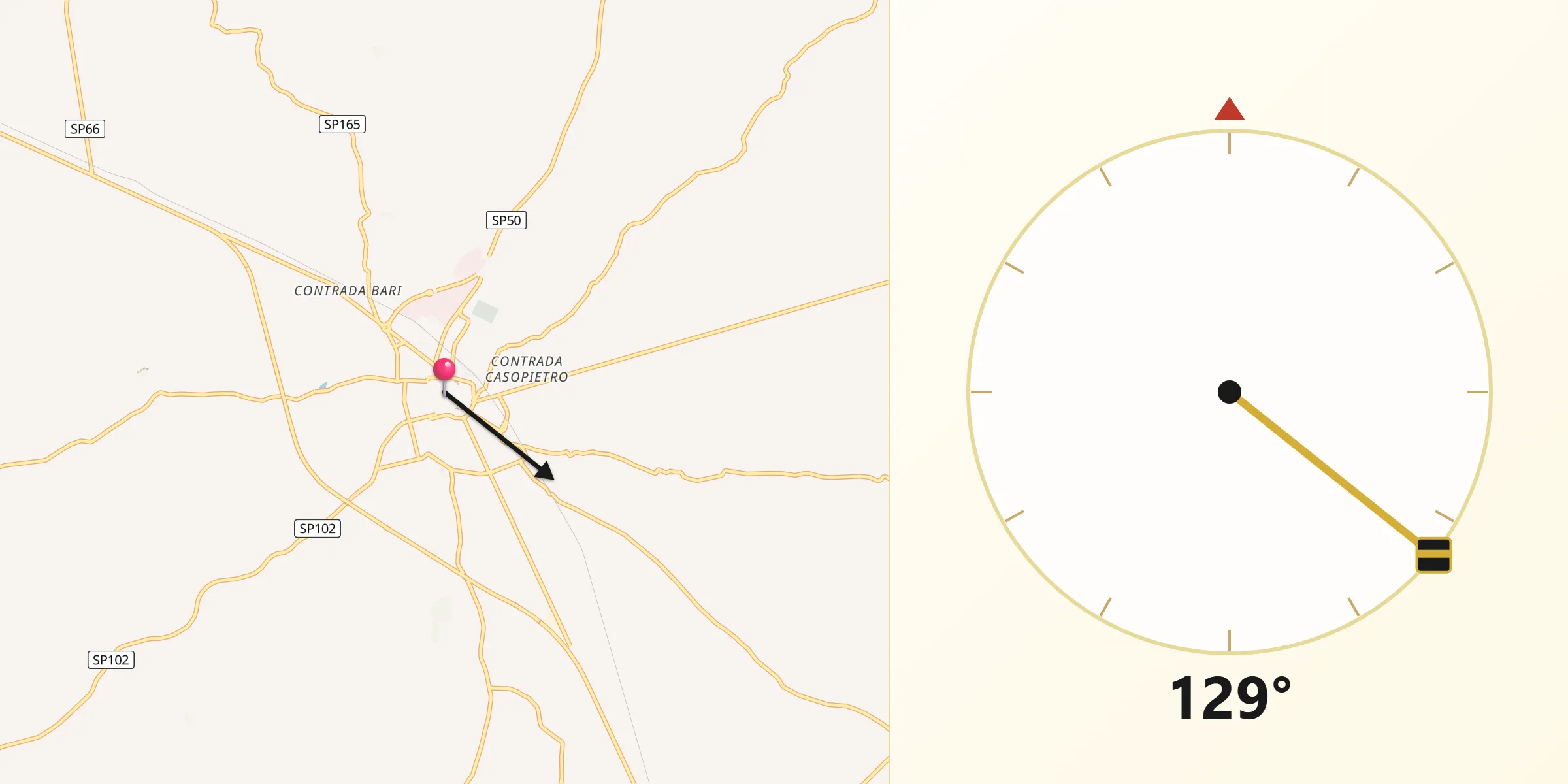 Direzione della Qibla da Conversano