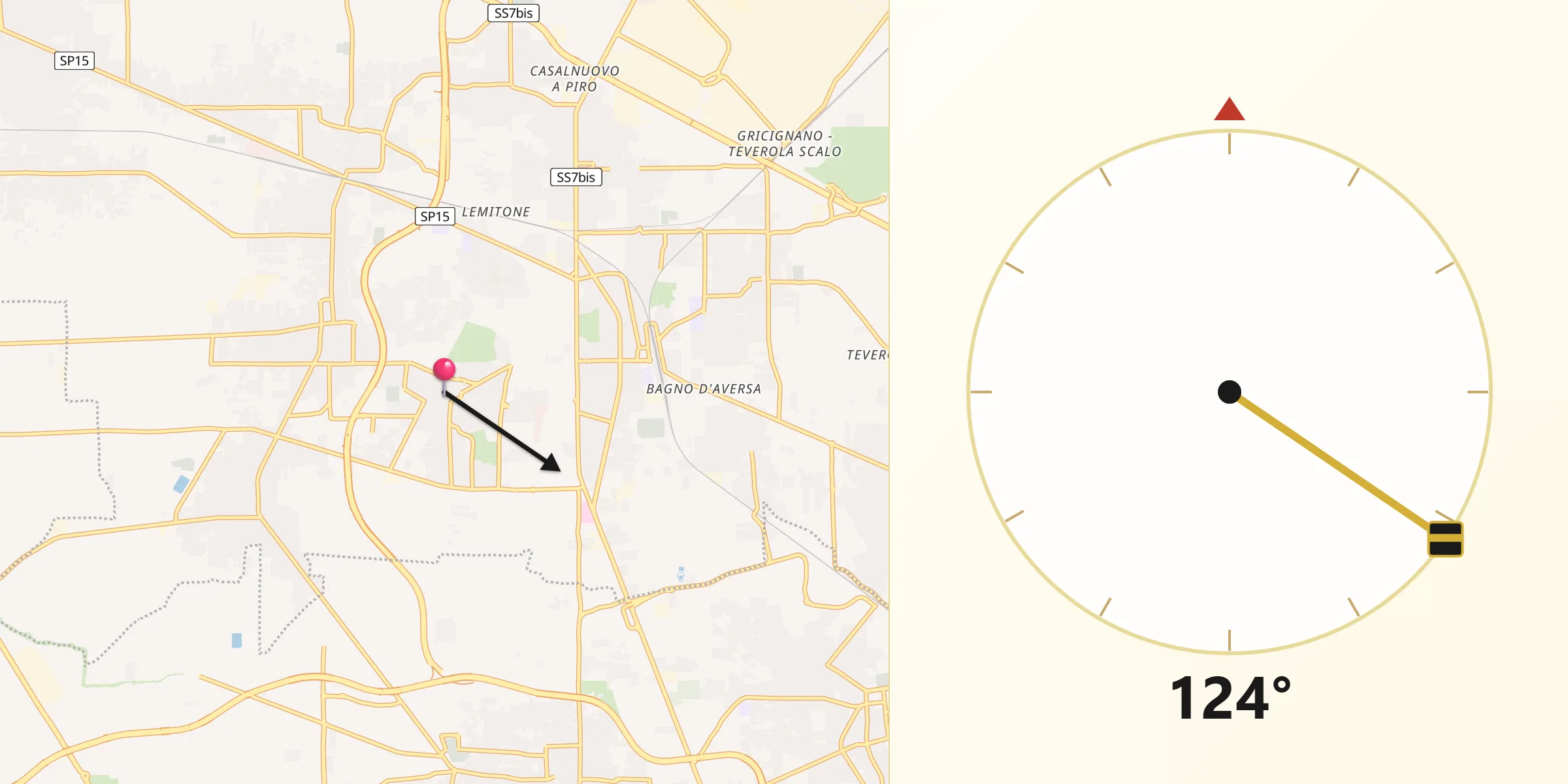 Direzione della Qibla da Lusciano