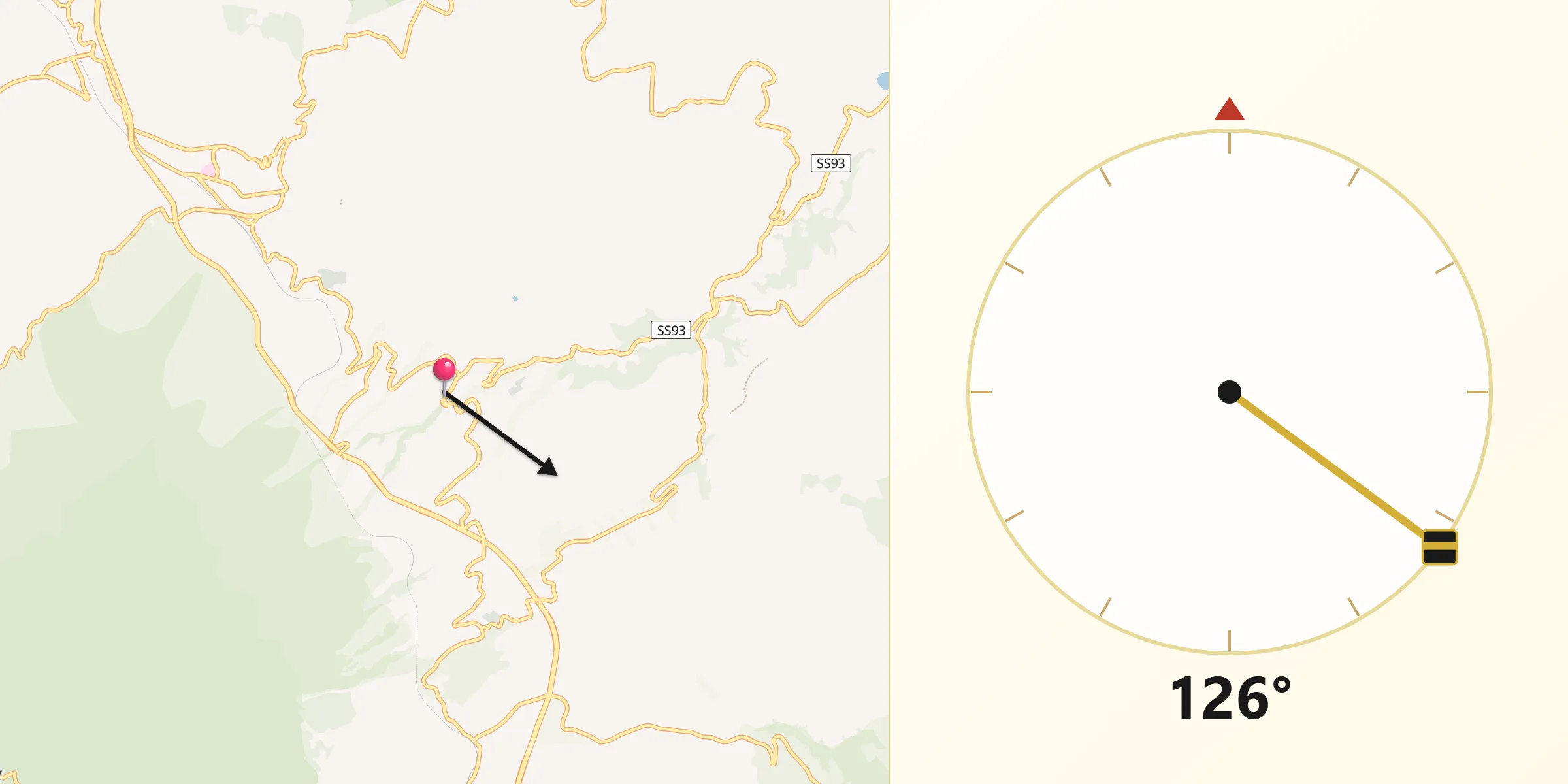 Direzione della Qibla da Rapolla