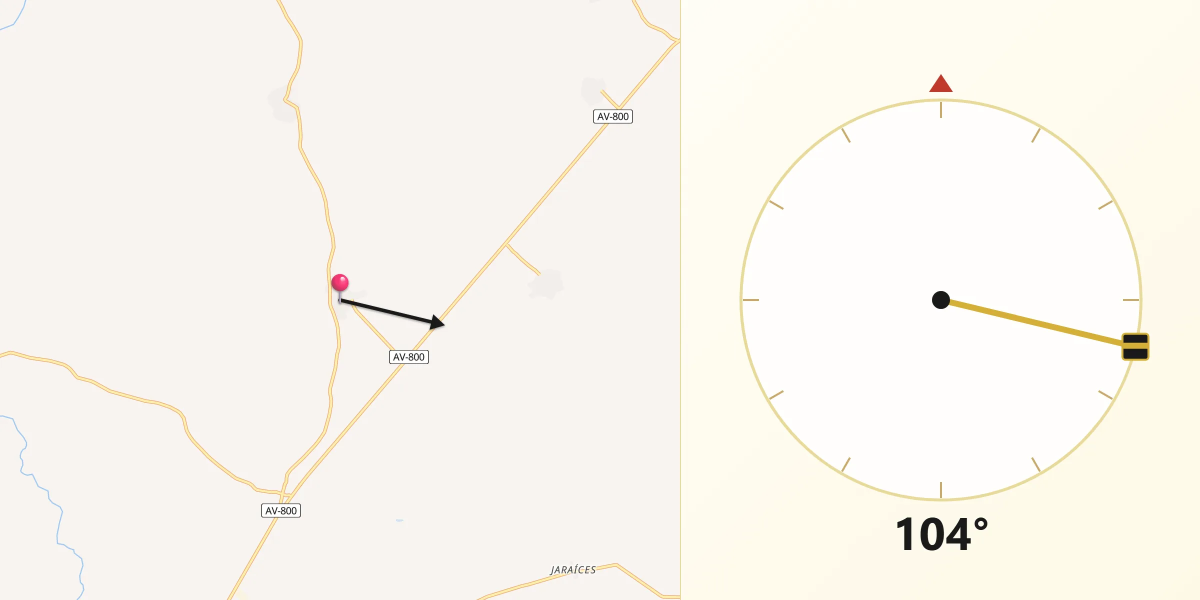 Dirección de la Qibla desde Bernuy-Zapardiel