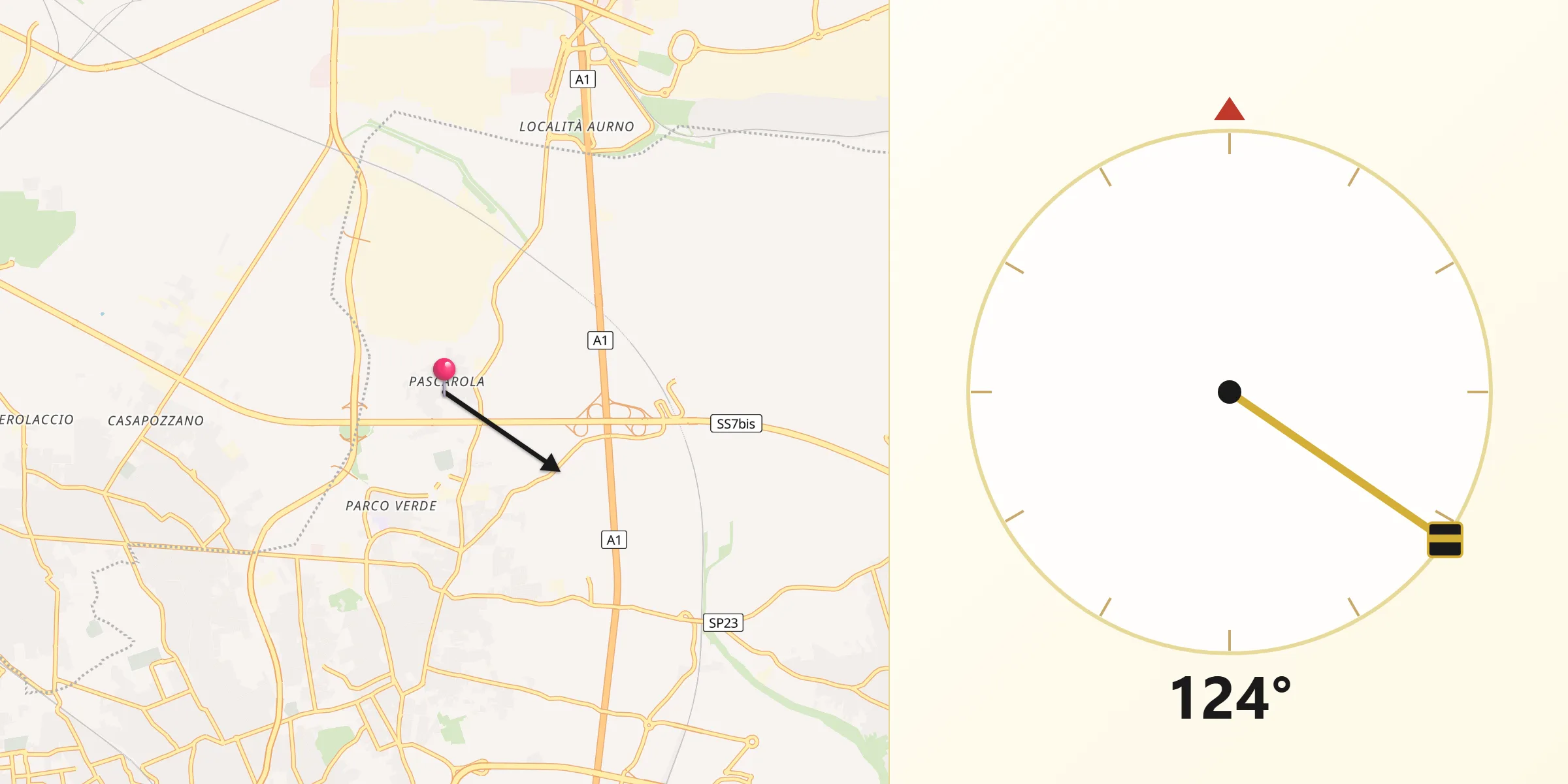 Direzione della Qibla da Pascarola
