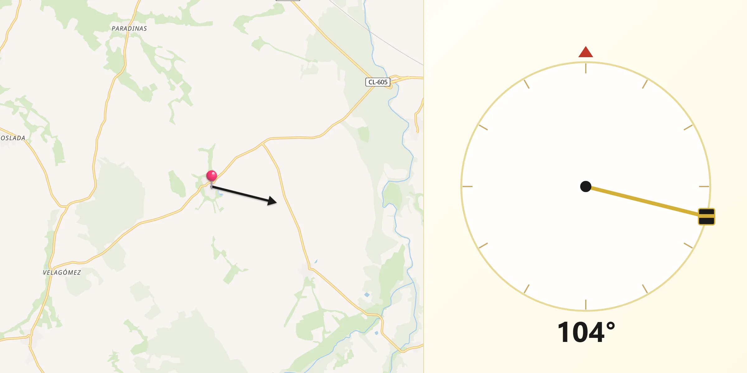 Dirección de la Qibla desde Marazuela