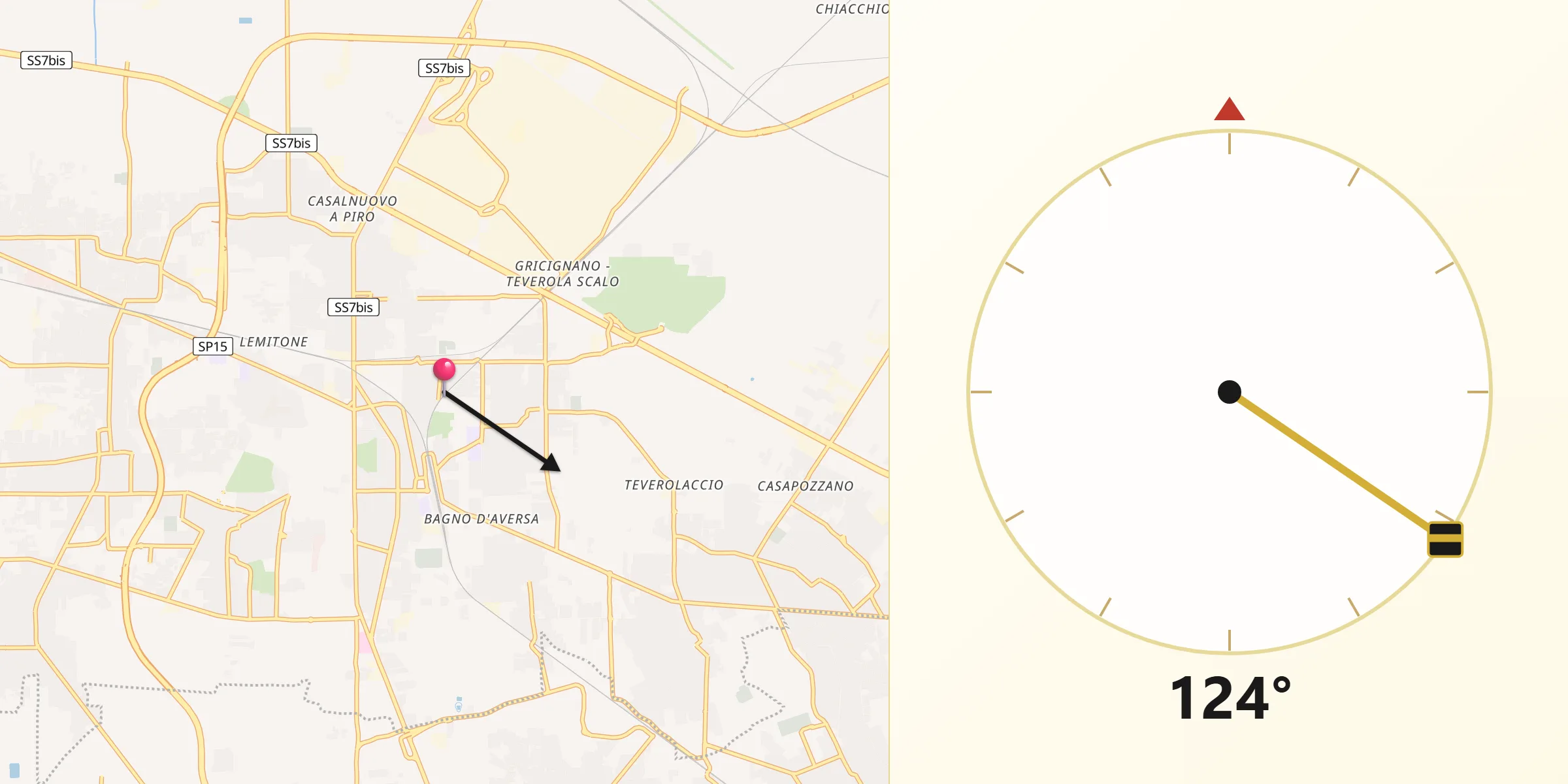 Direzione della Qibla da Carinaro
